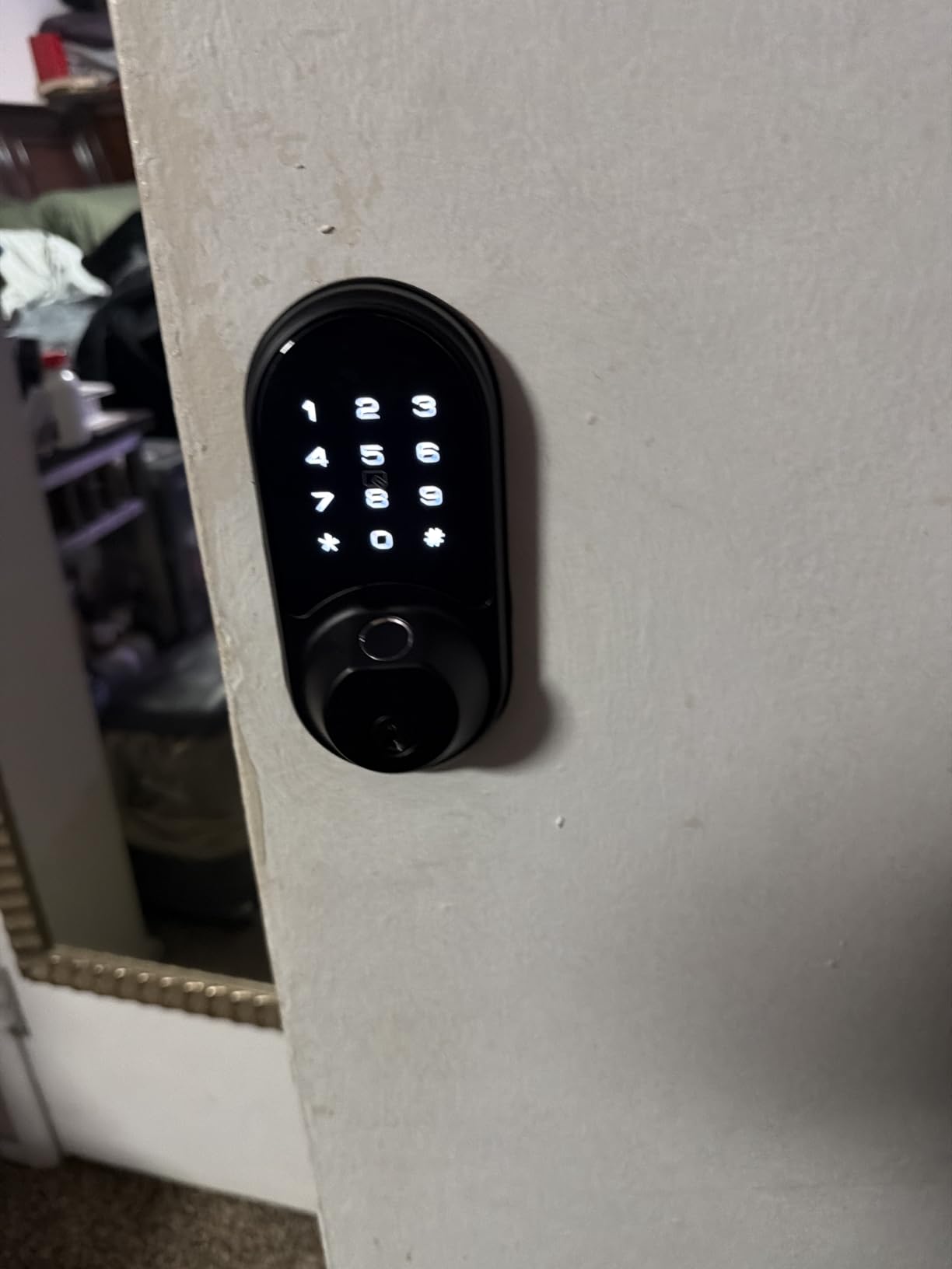 Veise RZ07 Fingerprint Smart Lock, 7-in-1 Smart Locks for Front Door, Keyless Entry Door Lock with App Control, Biometric Electronic Touchscreen Keypad Deadbolt, Matte Black customer photo 1