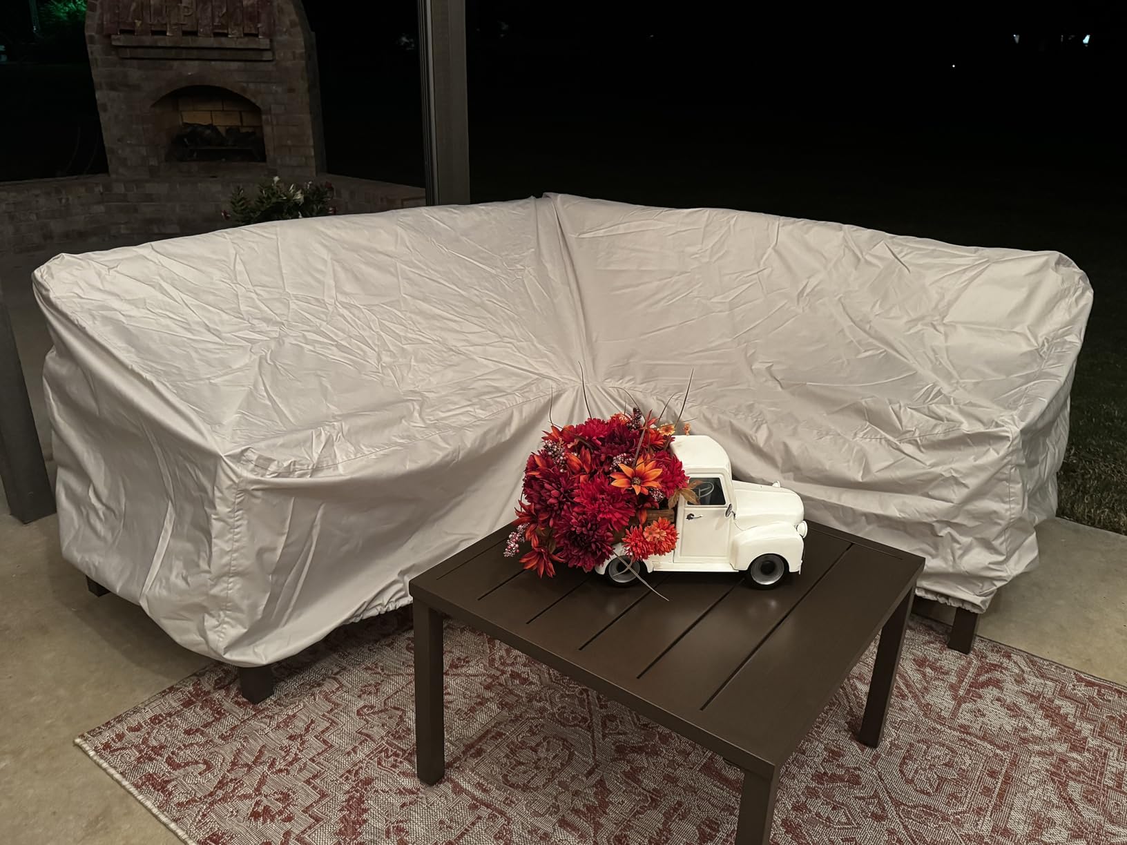 NATURAL EXPRESSIONS 6 Pieces Patio Furniture Sets, Metal Outdoor Sectional Furniture L Shape Patio Conversation Sets,Highback Frame,Metal Table,Large Waterproof Cover, 6.5