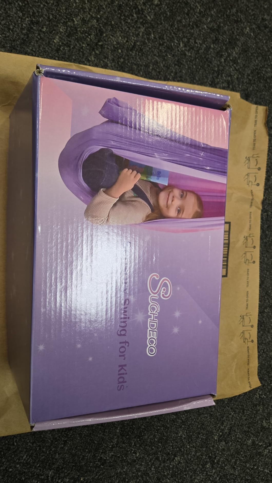 Sensory Swing, Indoor & Outdoor Sensory Swing for Kids & Adults, Double Layer Therapy Cuddle Swing for Kid with Autism, Holds up to 300lbs, Pink customer photo 1