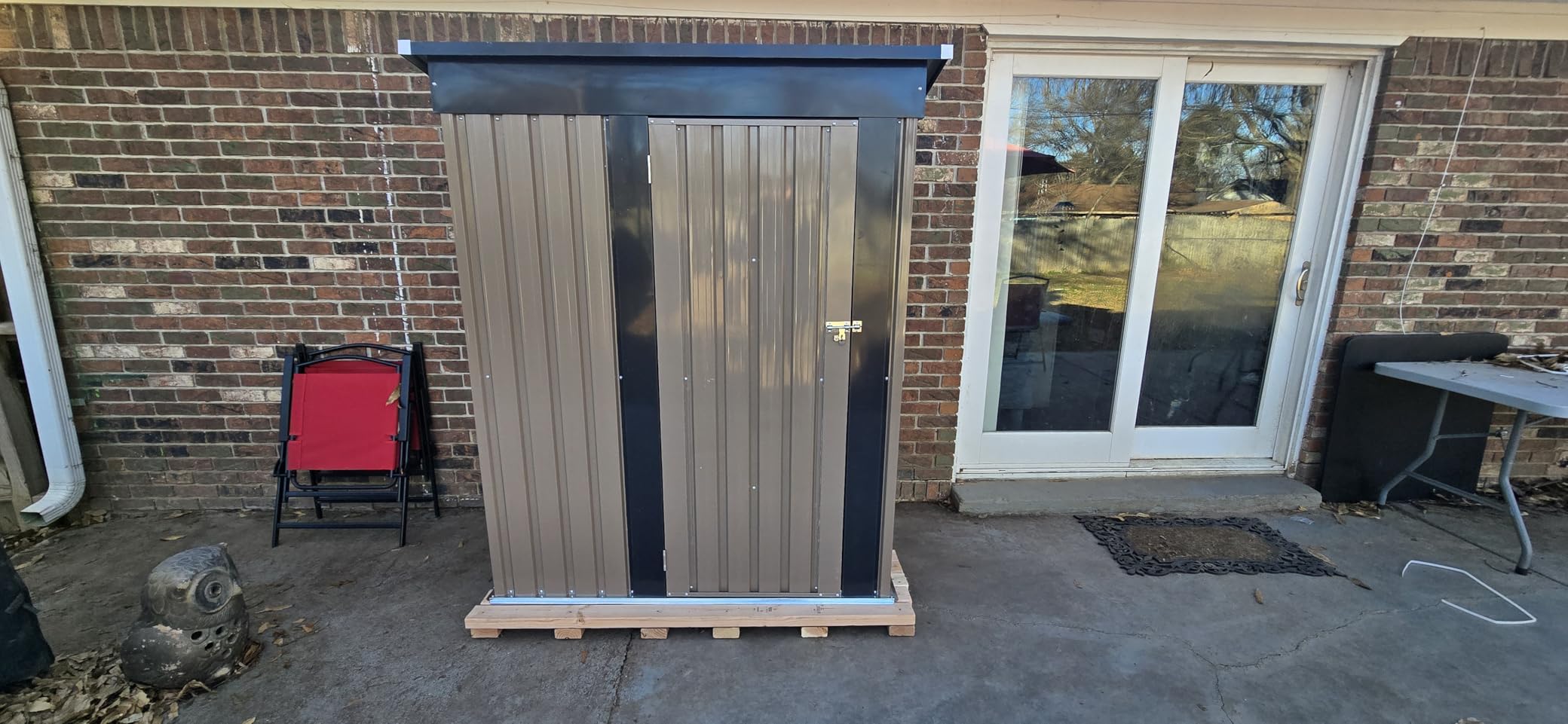 Patiowell 5x3 FT Outdoor Storage Shed, Tool Shed with Sloping Roof and Lockable Door, Metal Shed for Backyard Garden Patio Lawn customer photo 2