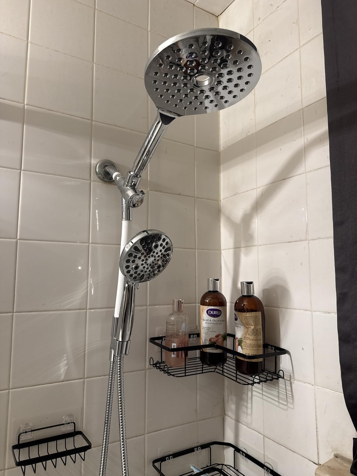 MakeFit Dual Handheld Shower Head Combo, 2-in-1 Rain Shower Heads System 8 Inch Rainfall Shower Head and 10 Modes High Pressure Hand Held Showerhead with Built-in Power Wash customer photo 2