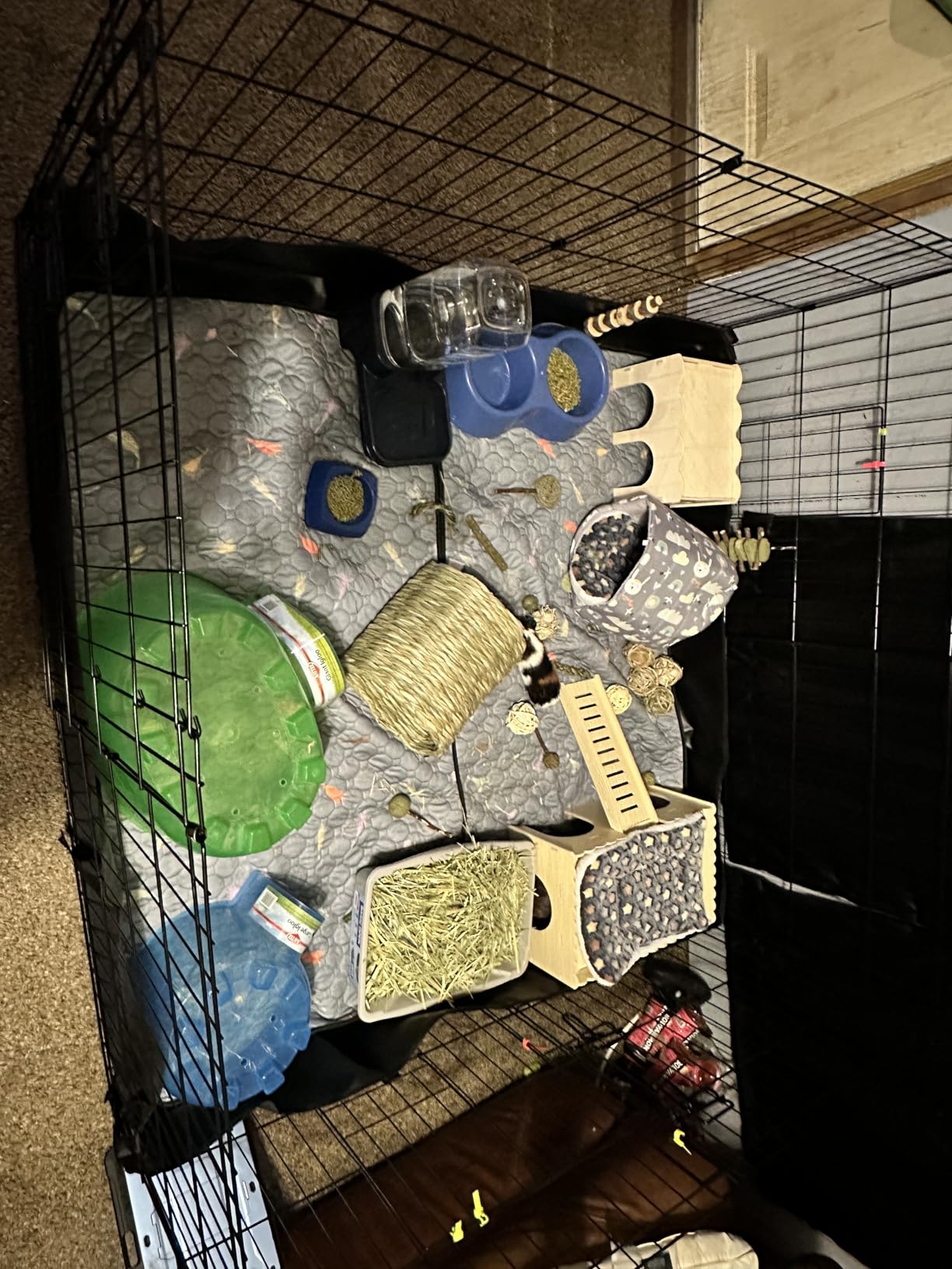 Aivituvin Rabbit Hutch Bunny Cage with Double House and Run Indoor Outdoor Guinea Pig House with Deeper No Leak Trays and Wheels customer photo 1