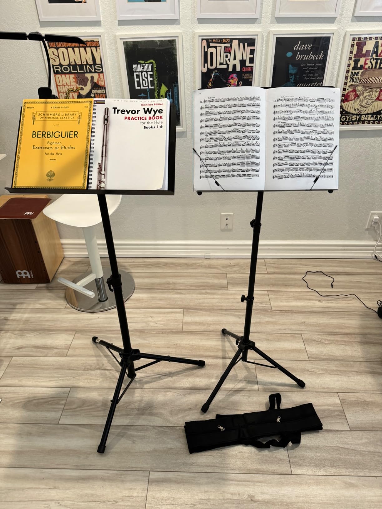 CAHAYA Foldable Sheet Music Stand with Tri-fold Panel Portable Music Stand with Carrying Bag Matte Frosted Metal Material Sturdy Height Adjustable CY0317 customer photo 2