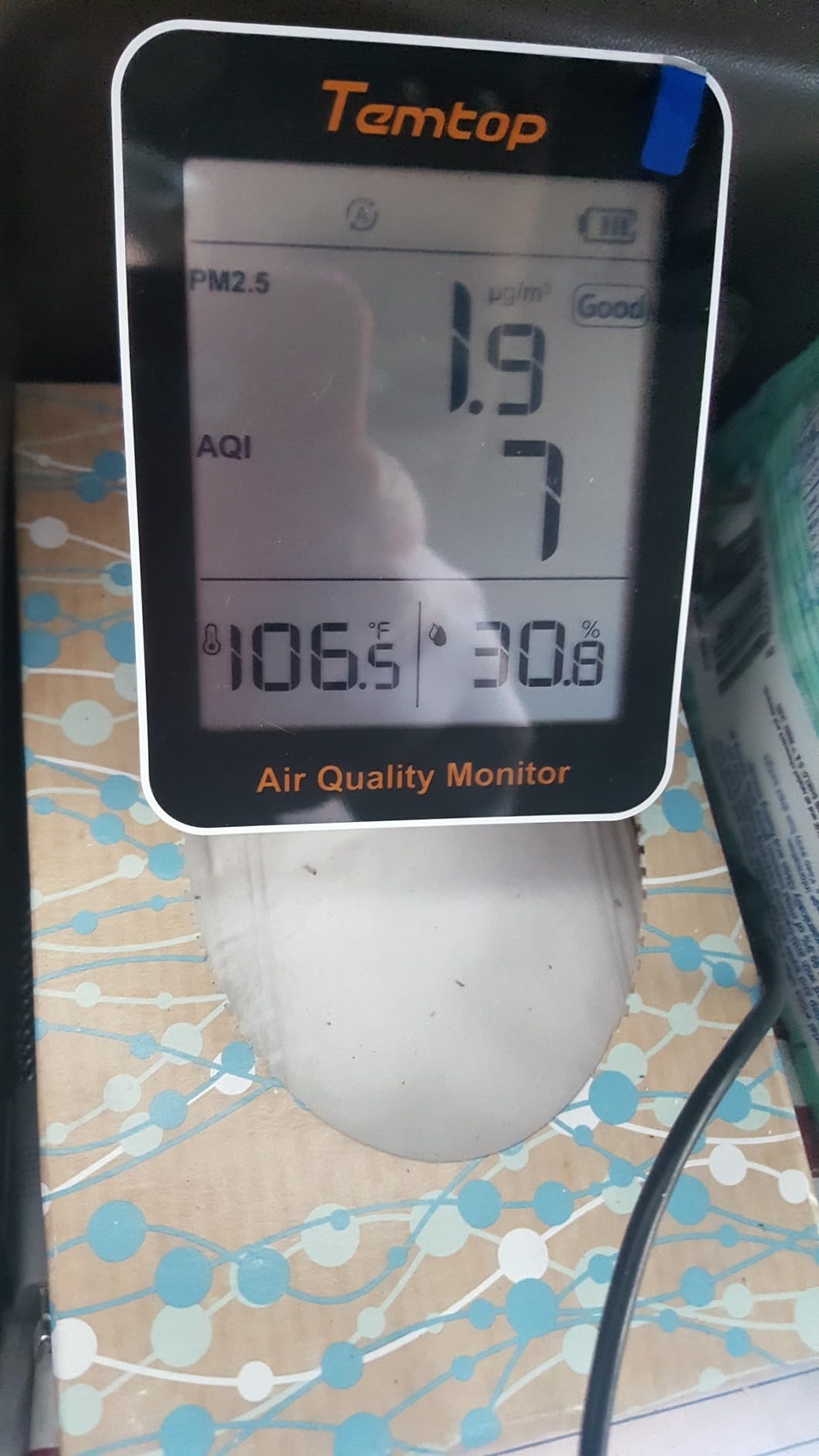 2 Pack S1 Indoor Air Quality Monitor, Portable AQI PM2.5, Temperature, Humidity Detector for Home, Office or School, Air Quality Tester, Battery Powered, Magnetic Suction customer photo 2