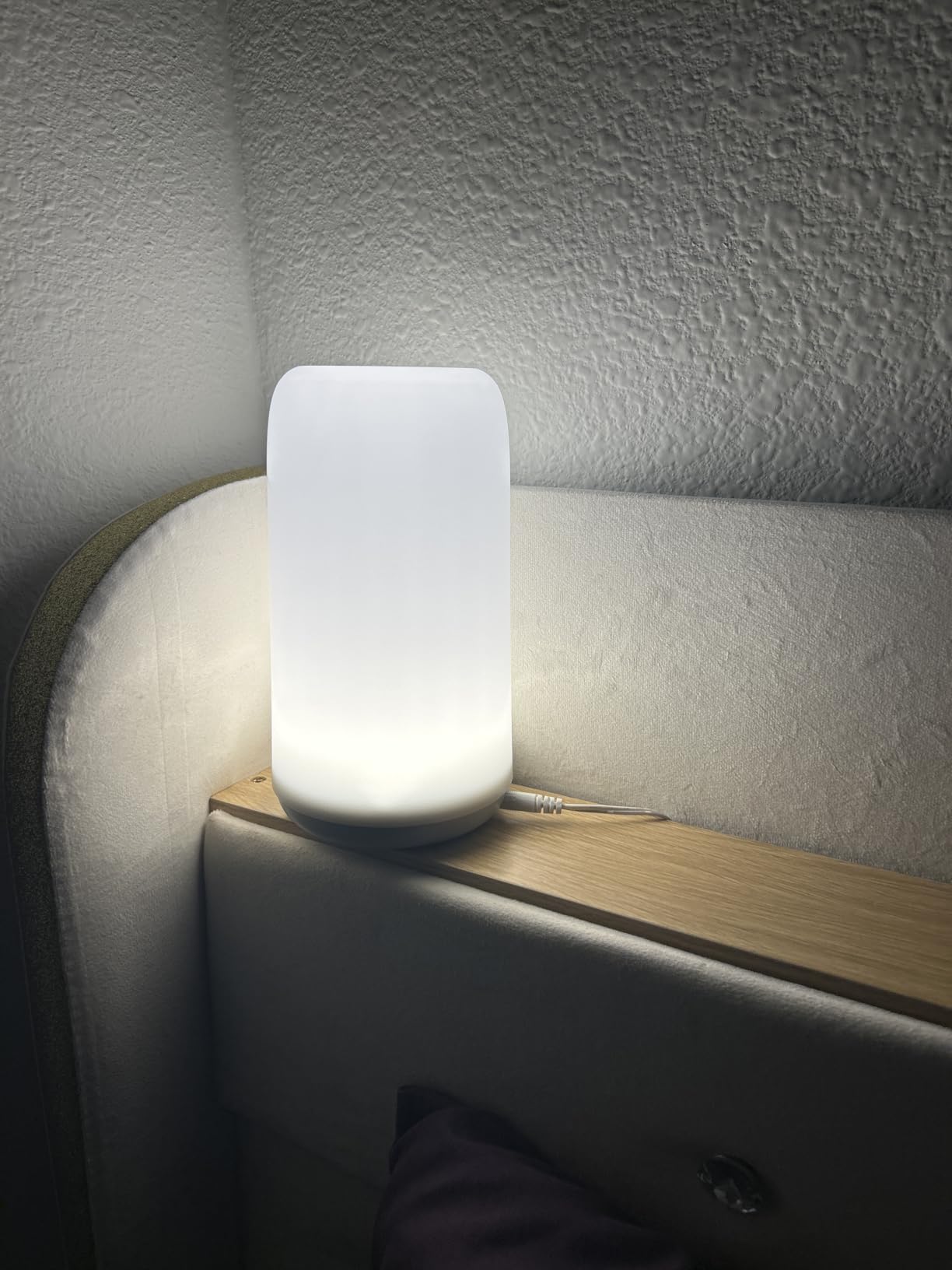Touch Bedside Table Lamp, [Sleek Design & RGB Mode] 3 Way Dimmable Small Lamp for Bedroom, LED Lamp with Warm White Lights, Multi-Color Smart Nightstand Lamp customer photo 2