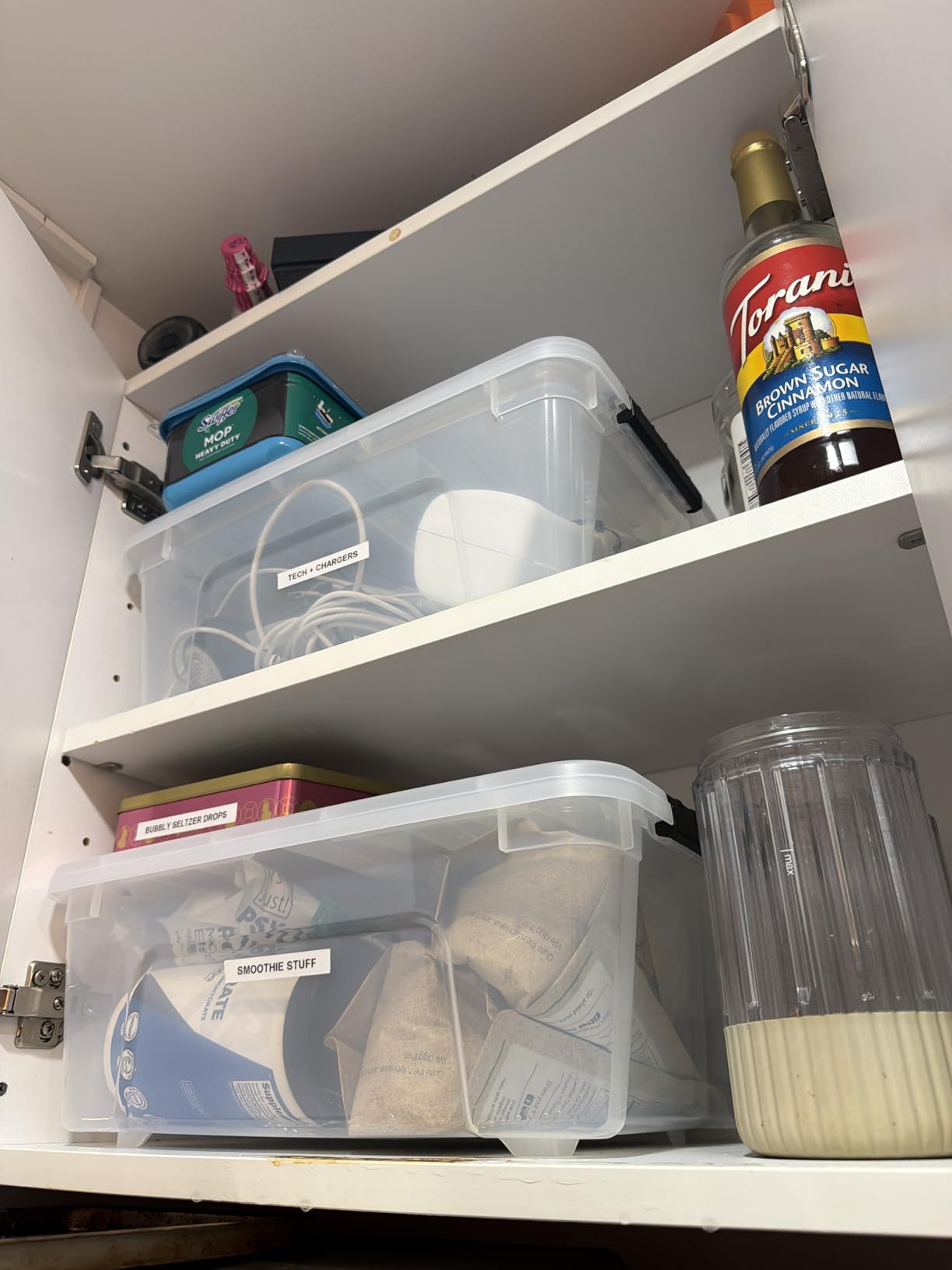 IRIS USA 72 QT Plastic Storage Box with Lid and Latches - 4 Pack - BPA-Free, See-Through Organizing Solution, Durable Nestable Stackable Containers, Secure Pull Handle - Clear customer photo 2