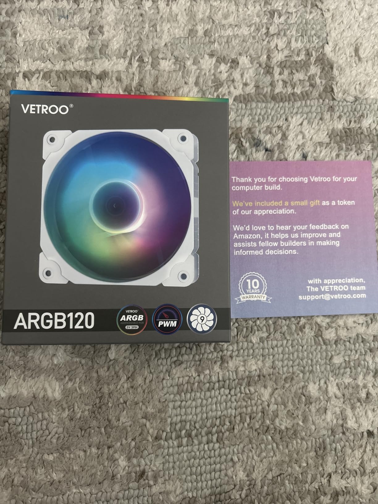 Vetroo 1000W White Power Supply ATX 3.1 Ready Dual PCIe 5.1, 80 Plus Gold Full Modular, Eco Mode with 120mm FDB Fan, Compact Size, 10 Year Warranty for Gaming PC customer photo 1