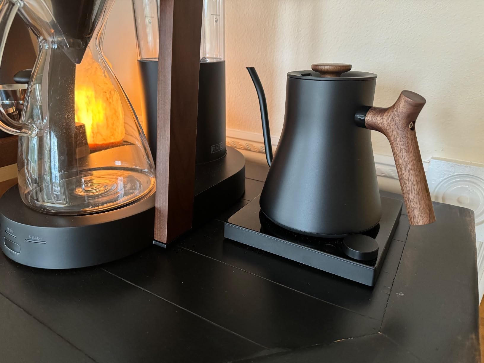 Fellow Stagg EKG Pro Studio Edition Electric Gooseneck Kettle - Pour-Over Coffee, Tea, Quick Heating, Precise Temperature Control, Scheduling, Built-in Brew Timer-Matte Black with Walnut Handle, 0.9 L customer photo 1