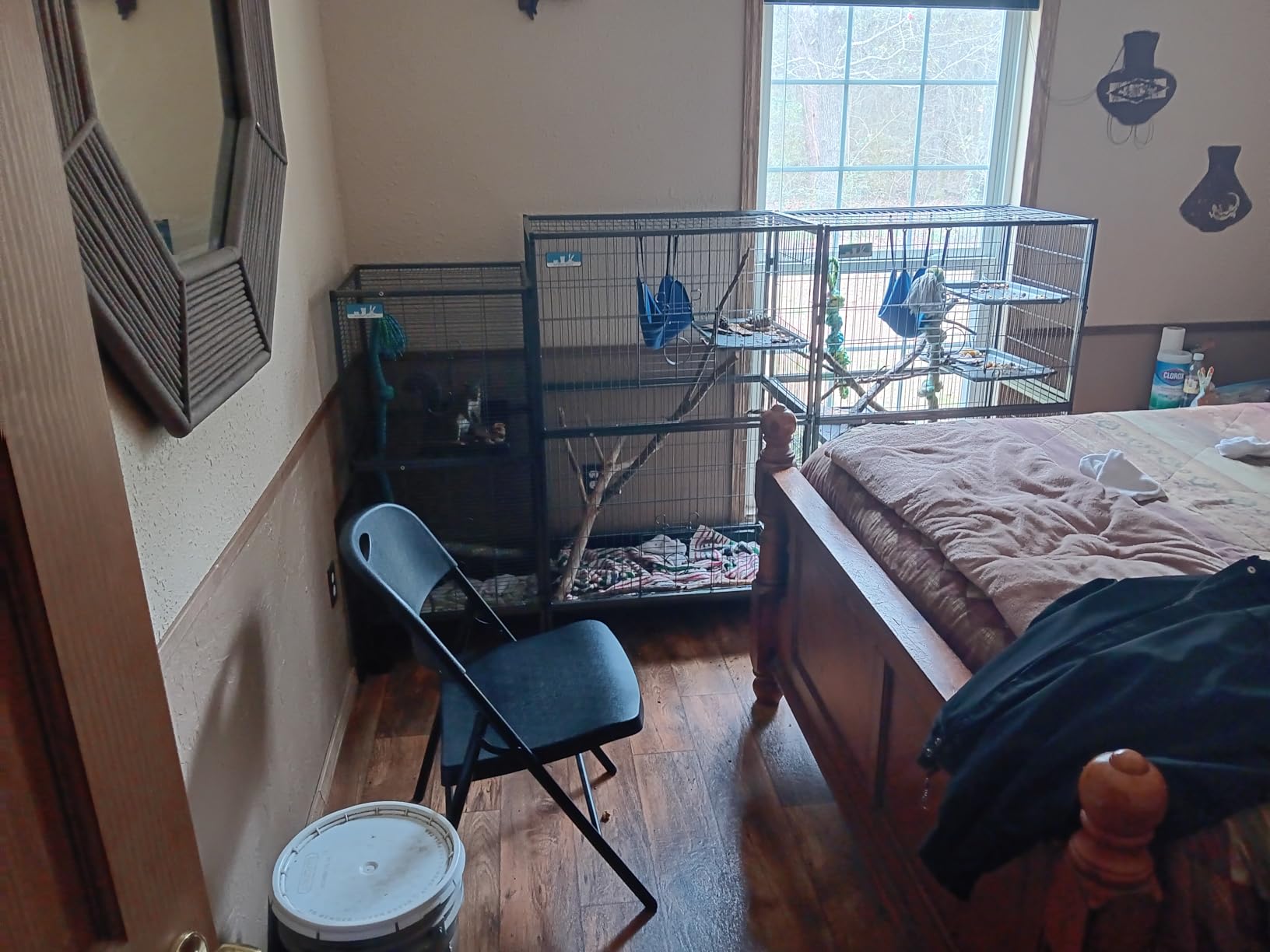 HABUTWAY 50''H Metal Small Animal Cages, Rolling Chinchilla Cage with Removable Ramps, Lagre Cage for Chinchillas/Guinea Pigs/Rabbit, Ferret Cages with Hammock & 5 Tiers, Black customer photo 1