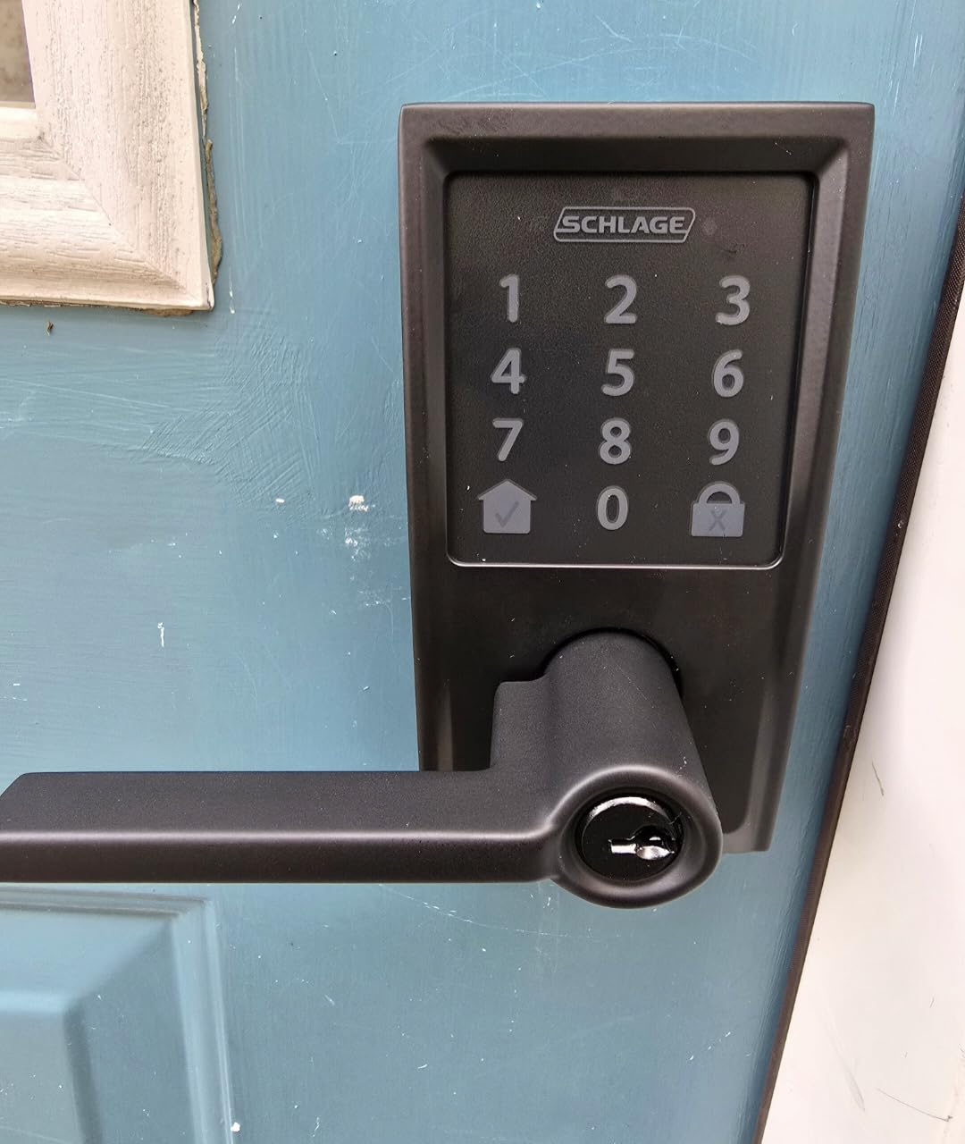 Schlage Encode Smart Wi-Fi Lock with Lever Handle, Touchscreen Keypad, Keyless Entry Door Lock, App Control, Alexa, Google Home and Airbnb Compatible, Matte Black, FE789WB CEN 622 LAT customer photo 1