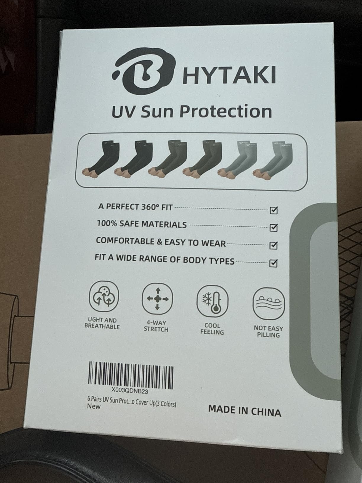 BHYTAKI UV Sun Protection Arm Sleeves, UPF 50 Sports Cooling Arm Compression Sleeves for Men Women Teenager customer photo 2