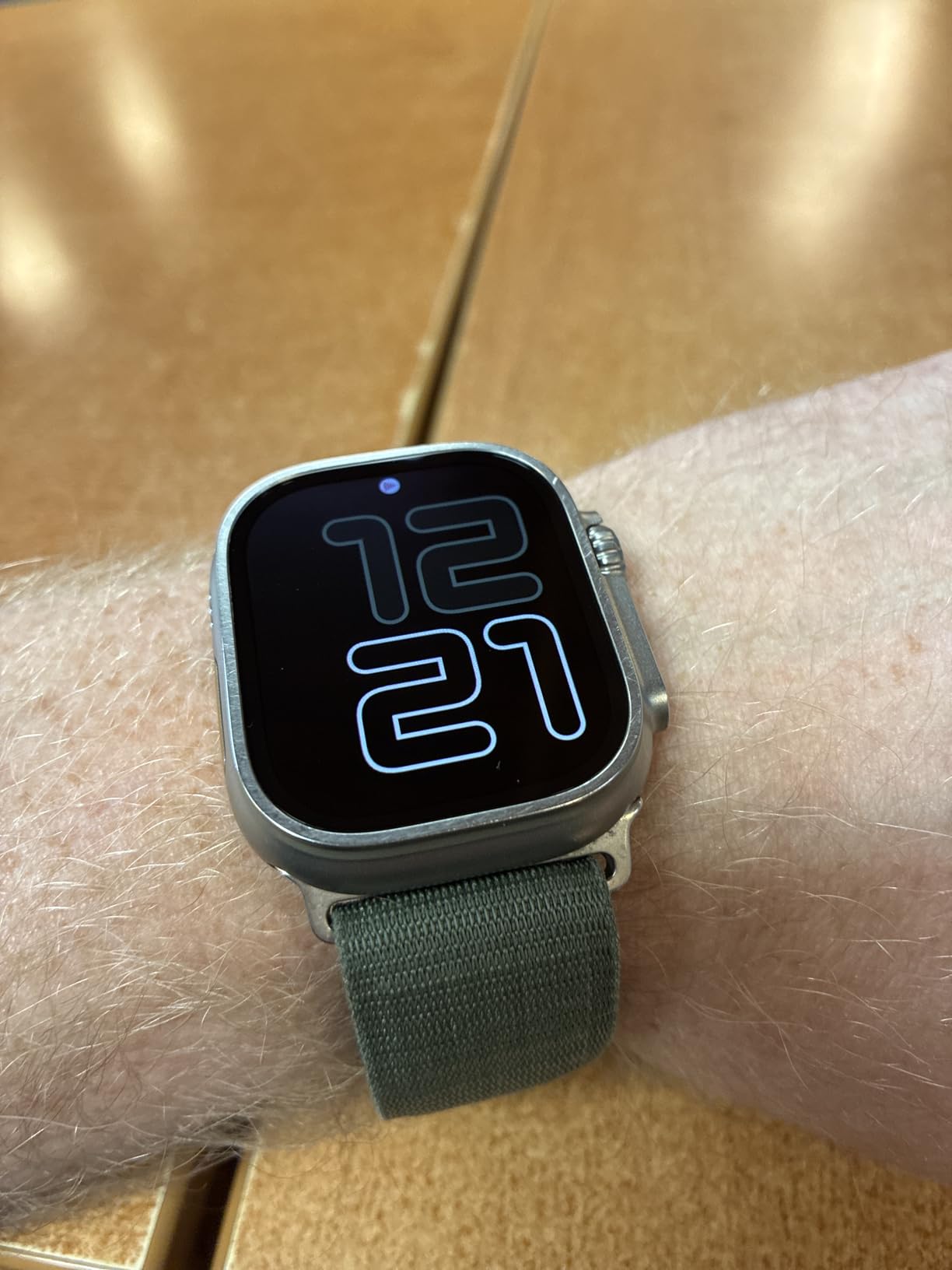 Apple Watch Ultra [GPS + Cellular 49mm] Titanium Case with Midnight Ocean Band, One Size (Renewed) customer photo 1