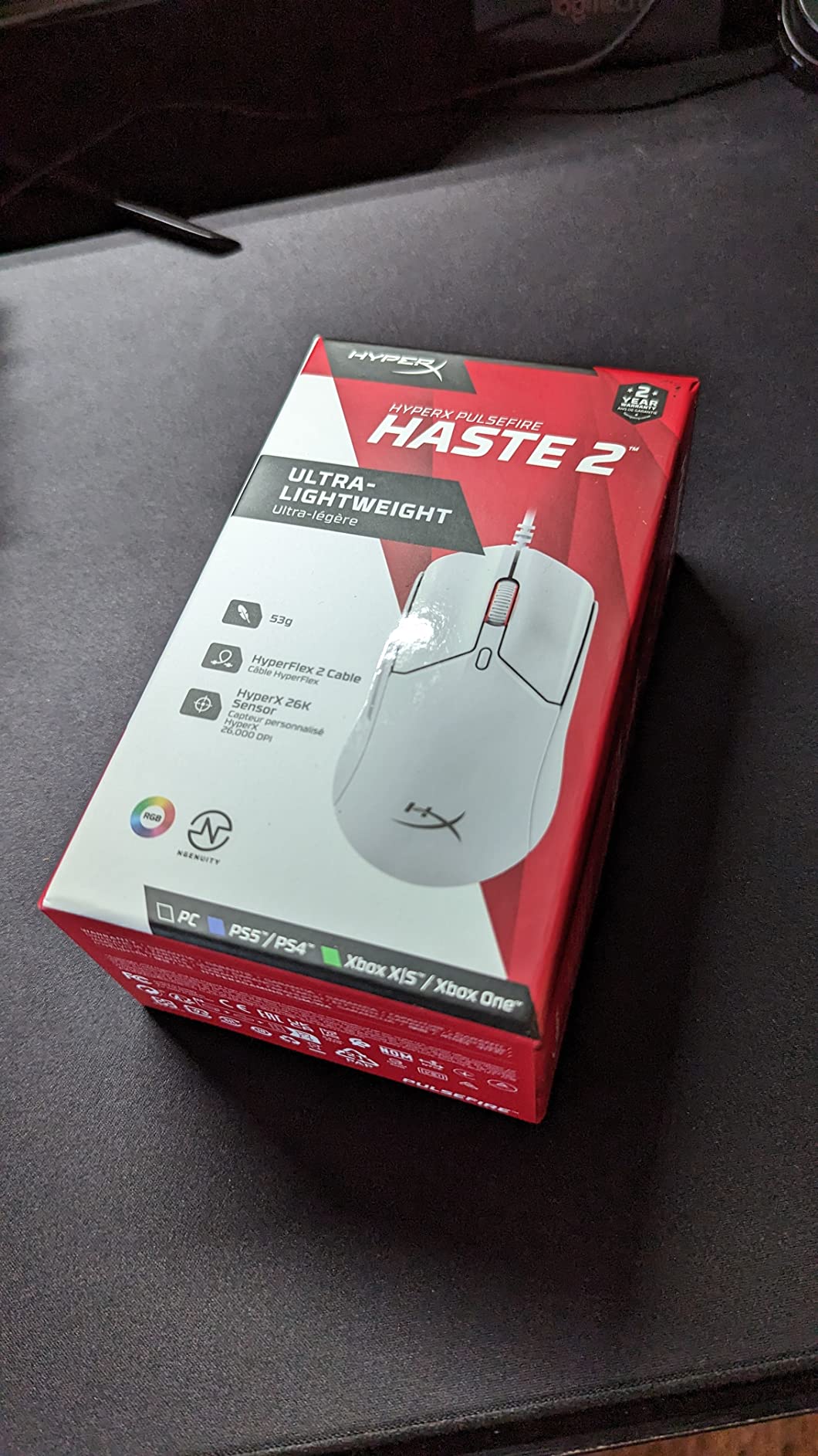 HyperX Pulsefire Haste 2 - Wired Gaming Mouse- Ultra Lightweight, 53g, 8000Hz Polling Rate, Precision Sensor, Hyperflex 2 Cable, Plug and Play - Black customer photo 2