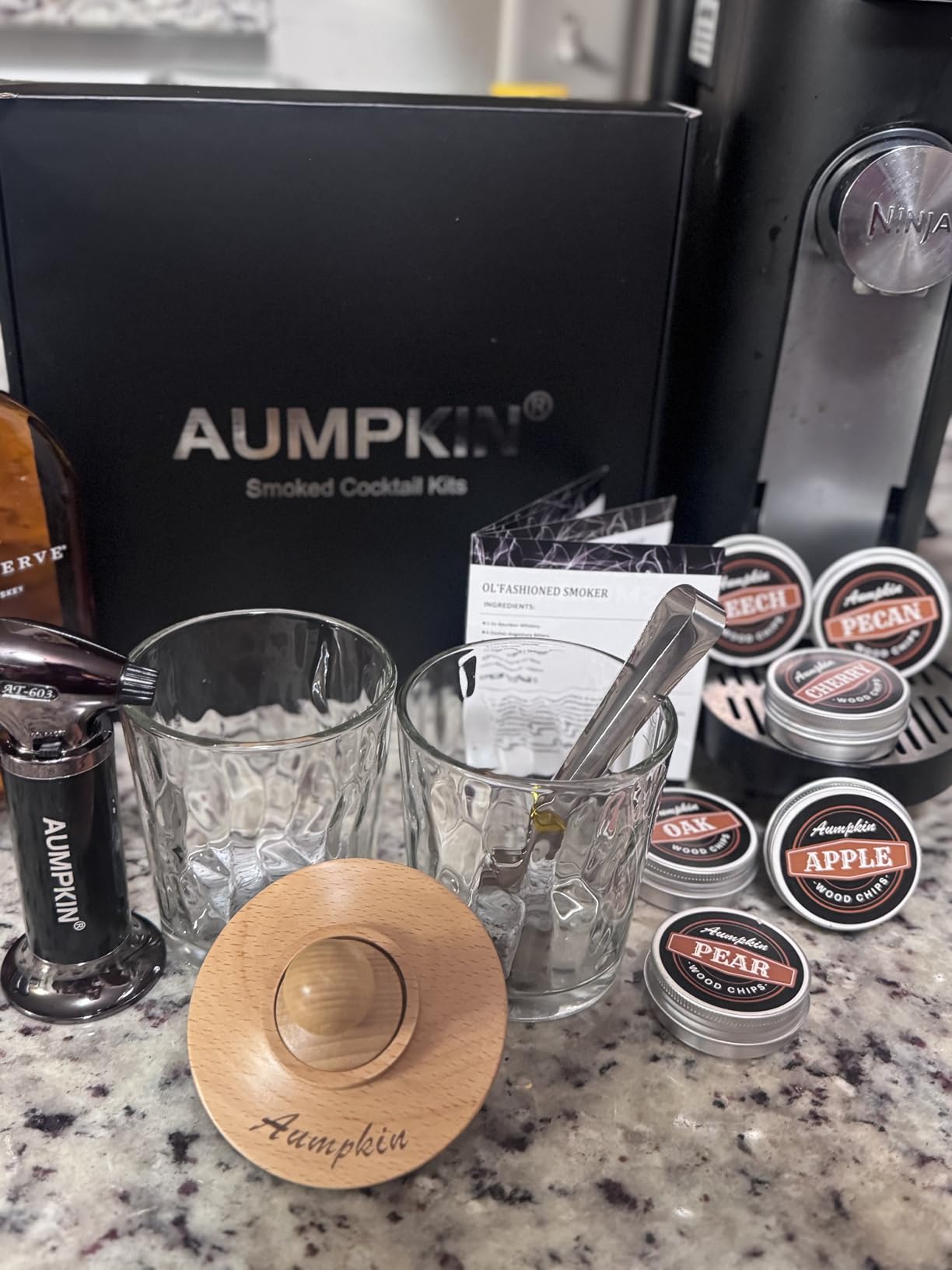 Cocktail Smoker Kit with Torch - 6 Flavors Wood Chips - Bourbon, Whiskey Smoker Infuser Kit, Old Fashioned Drink Smoker Kit, Birthday Bourbon Whiskey Gifts for Men, Dad, Husband (Without Butane) customer photo 2