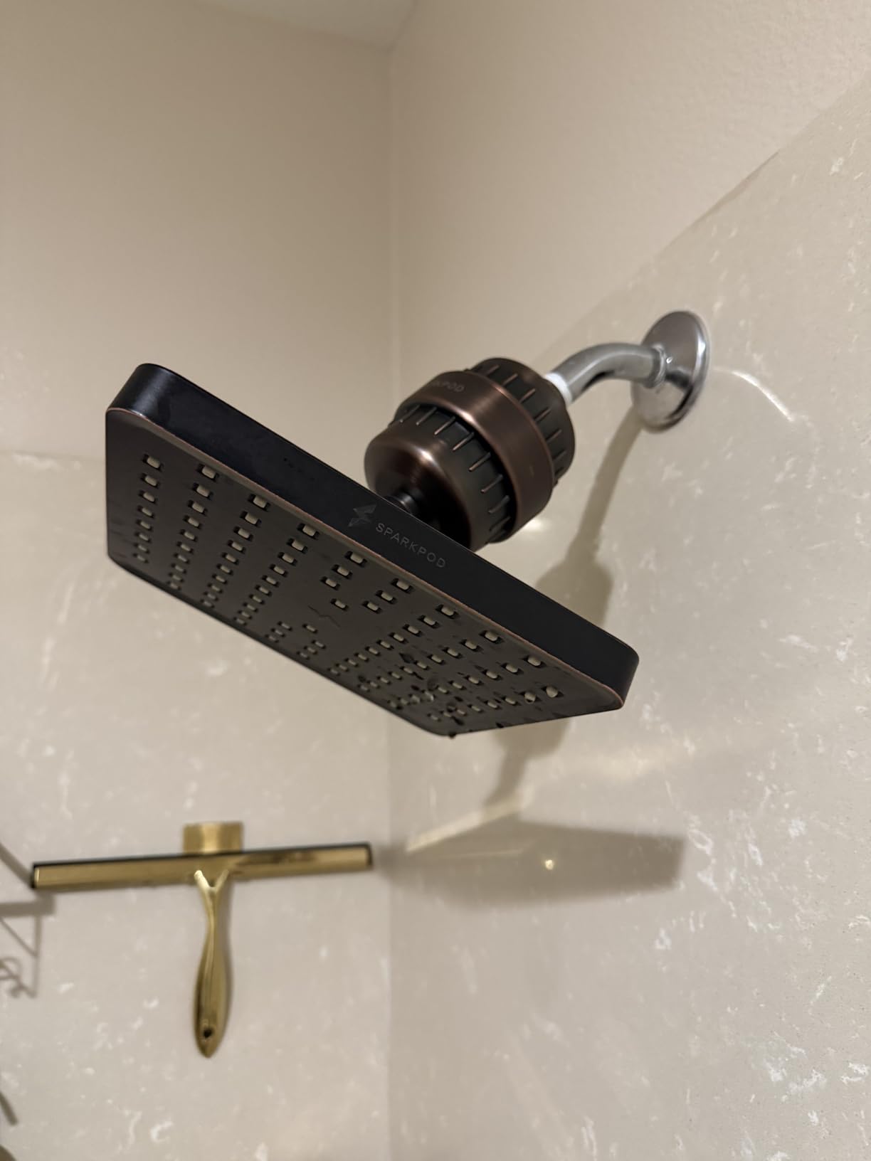 SparkPod Luxury Filtered Shower Head Set 23 Stage Shower Filter - Reduces Chlorine and Heavy Metals - High Pressure Showerhead Filter (6 inch Round, Luxury Polished Chrome) customer photo 1