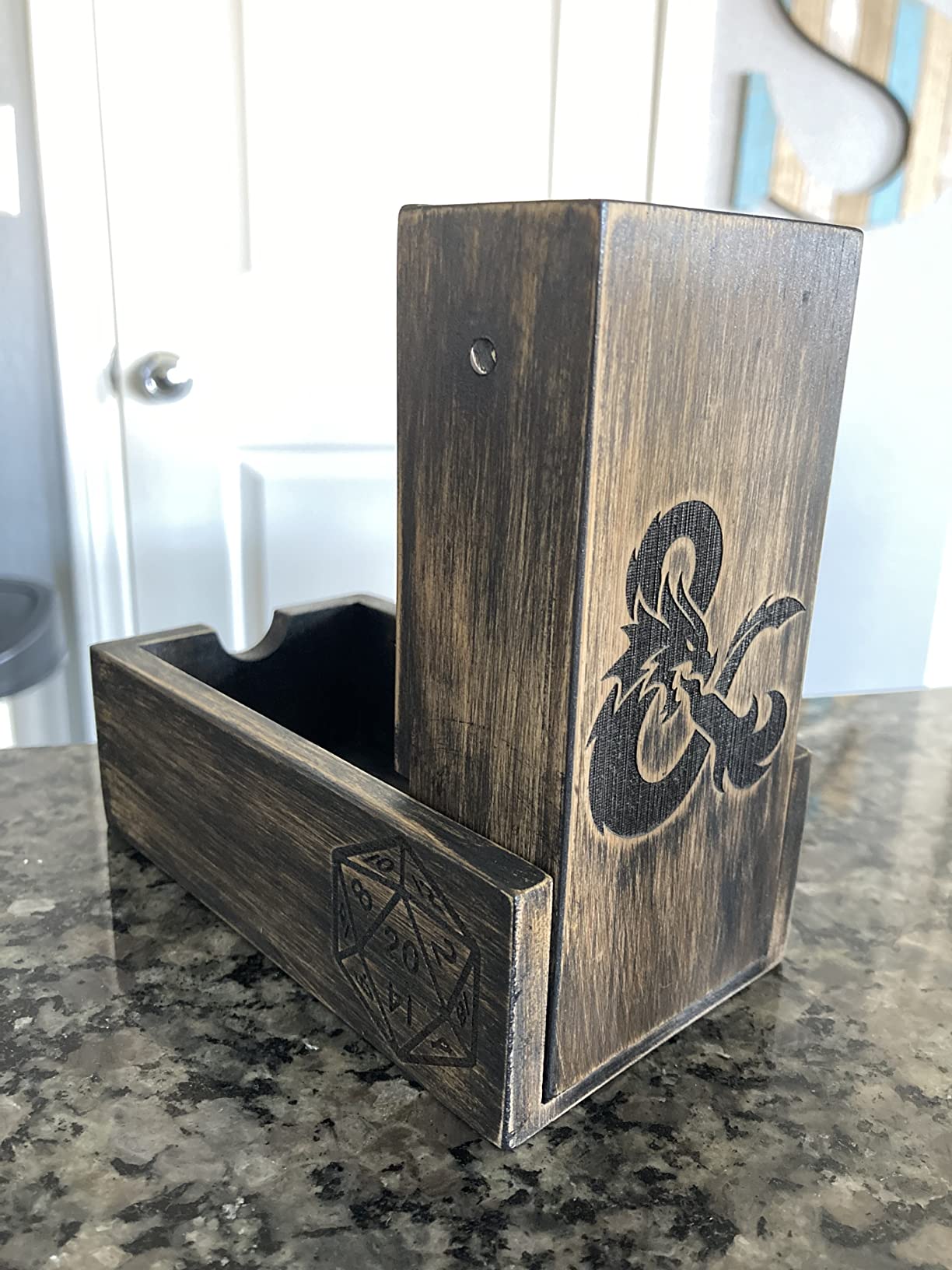 Cusdie Bamboo Dice Tower Foldable Wooden Die Roller Castle Rolling Case for Board Game, D&D, RPG customer photo 1