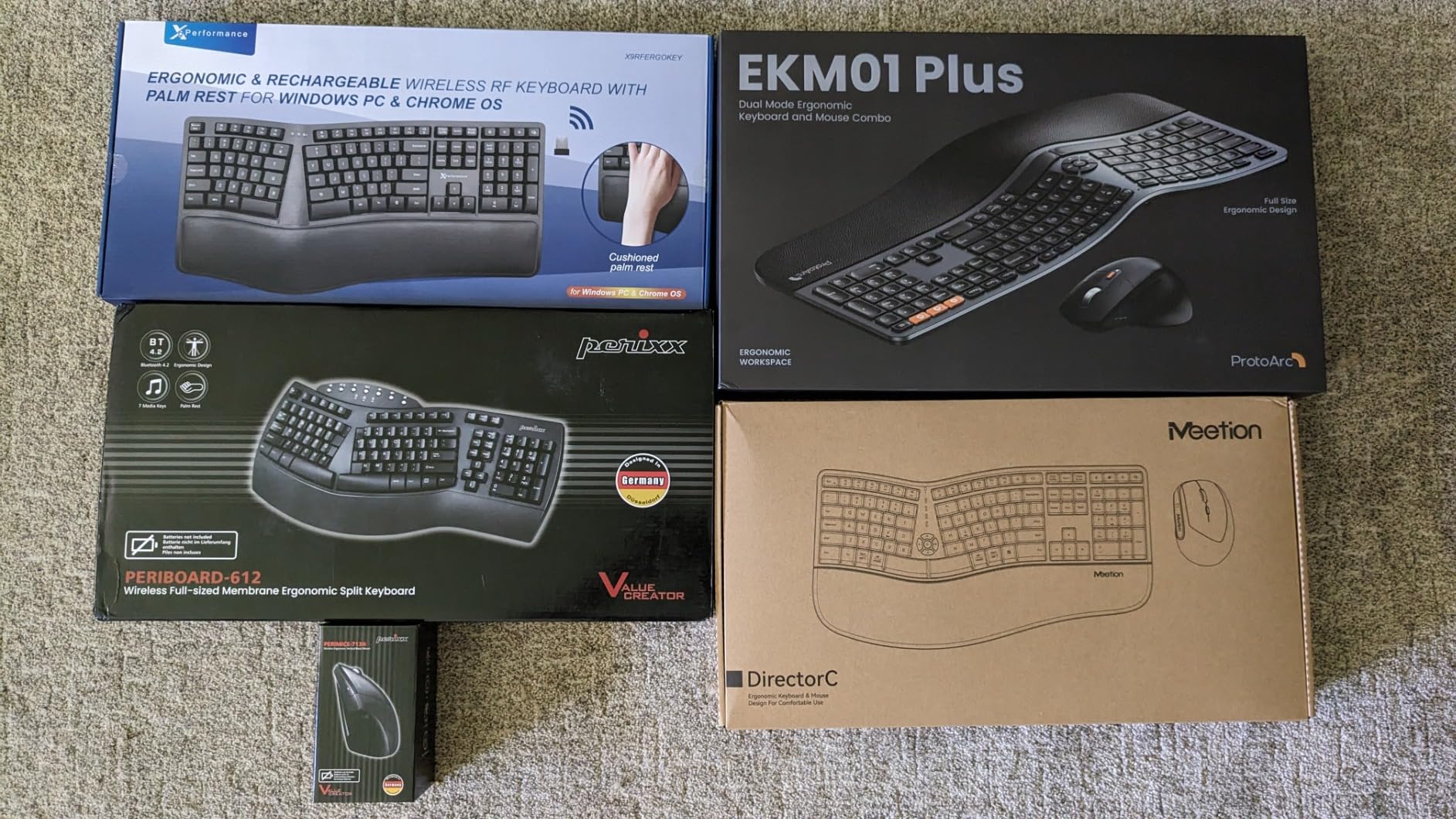 MEETION Ergonomic Keyboard and Mouse, Wireless Keyboard with Vertical Mouse, Split Curved Keyboard with Wrist Rest, Natural Typing USB Receiver Rechargeable Full Size, Windows/Mac/PC/Laptop, Large customer photo 2