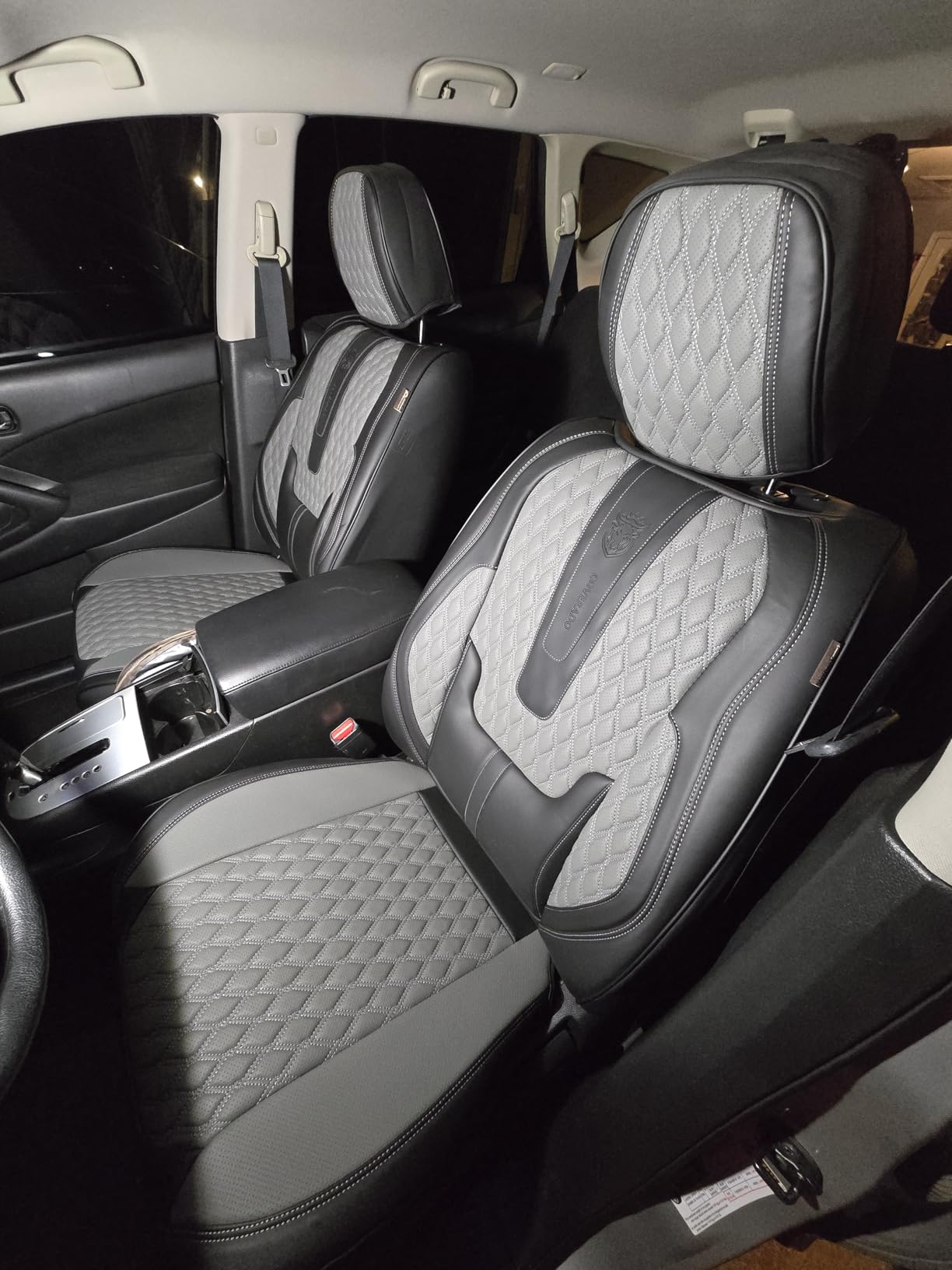Coverado Car Seat Covers Full Set, Nappa Leather Seat Covers for Car, Waterproof Car Seat Protector with Lumbar Support, Automotive Seat Covers Universal Fit for Most Cars SUV Trucks (Beige) customer photo 2