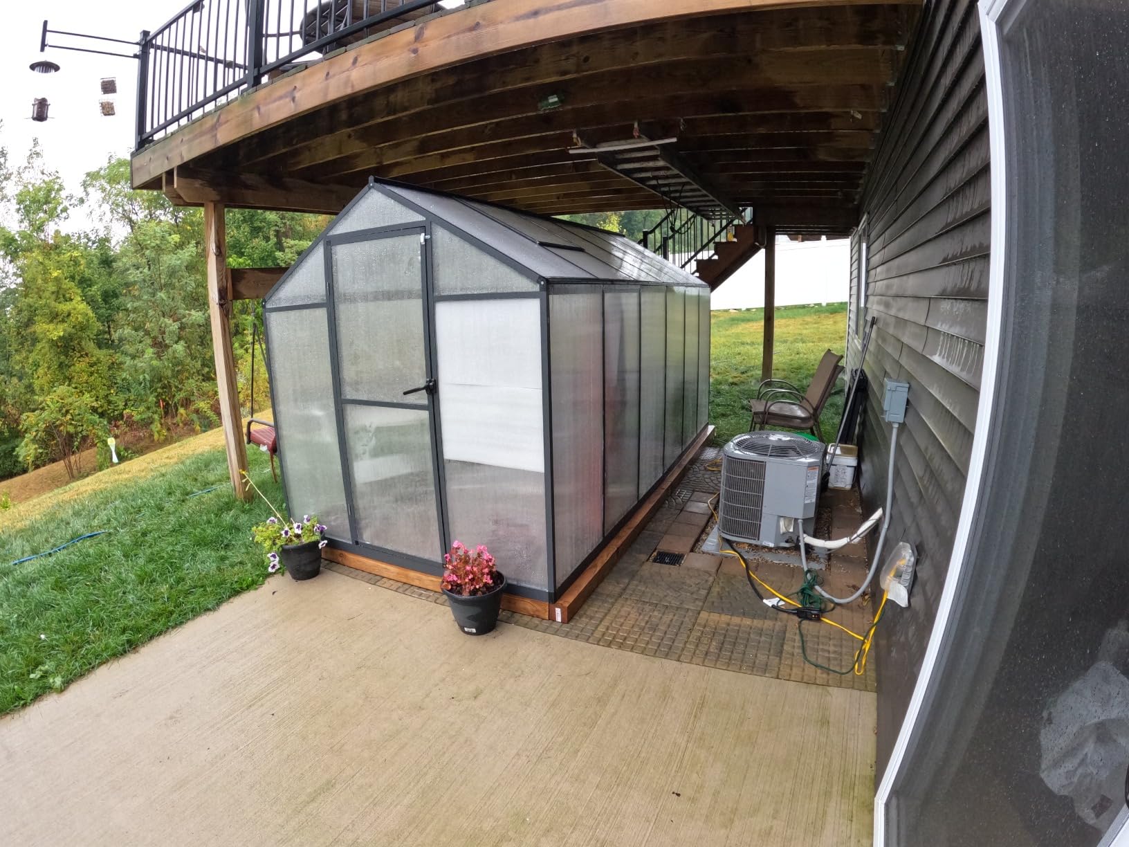 VEIKOU 6'x12' Greenhouse for Outdoors, Upgraded Rivet Structure with 2 Vents, Lockable Door, 4mm Twin-Wall Polycarbonate, Aluminum Heavy Duty Greenhouse for Winters, Gray customer photo 2
