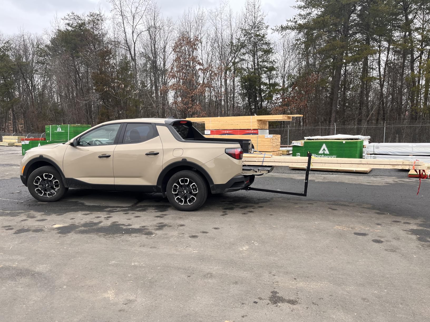 PENSUN Truck Bed Extender, 2 in 1 Design Foldable Pick Up Truck Bed Hitch Mount Extension Rack For Canoe Kayak Ladder Lumber,800lbs Load Capacity (Truck Bed Extender + Rubber Strips + Reflective Tape) customer photo 1