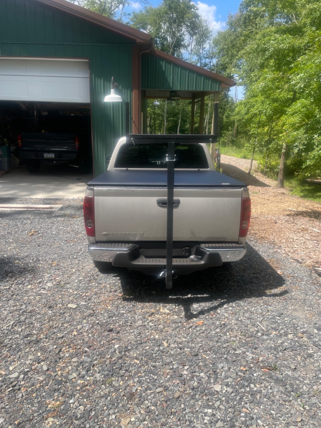 PENSUN Truck Bed Extender, 2 in 1 Design Foldable Pick Up Truck Bed Hitch Mount Extension Rack For Canoe Kayak Ladder Lumber,800lbs Load Capacity (Truck Bed Extender + Rubber Strips + Reflective Tape) customer photo 2