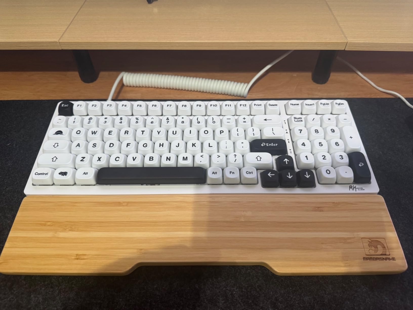 Bamboo Wrist Rest for Computer Keyboard, Ergonomic Mechanical Keyboard Wrist Pad, Hard Wrist Rest for Easy Typing Pain Relief, Anti-Slip Keyboard Rest for Laptop/PC Gaming/Mac (Full Size) customer photo 2