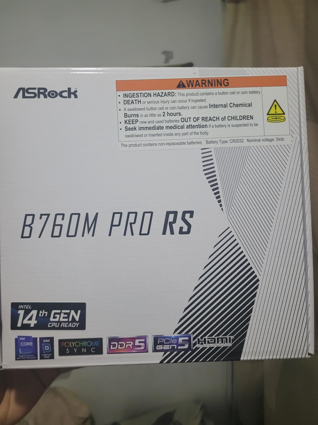 ASRock B760M Pro RS Motherboard DDR5 7200MHz customer photo 1
