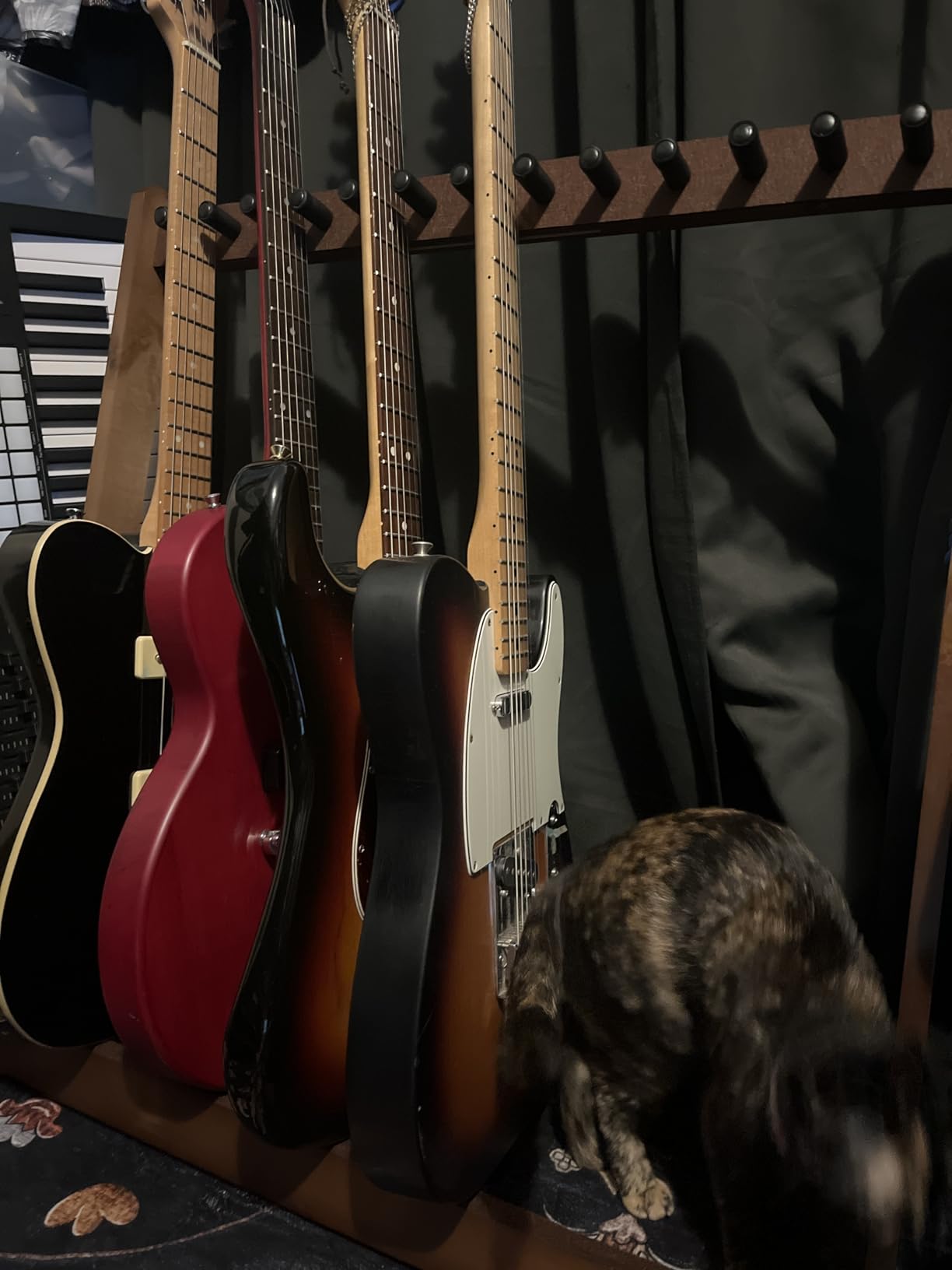 STRICH Guitar Stand Multiple Guitars, Hardwood Guitar Rack for 5 Electric Guitar Bass, or 3 Acoustic Guitars customer photo 1