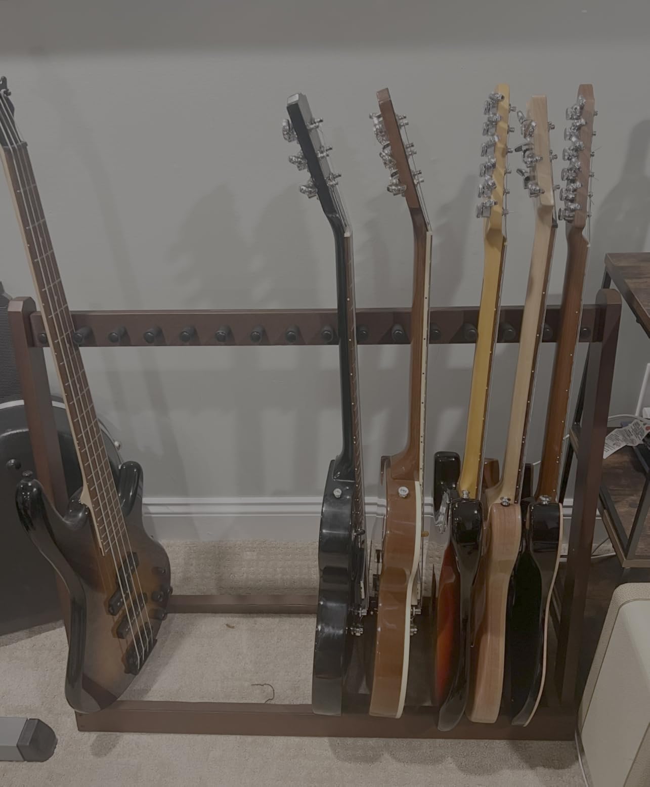 STRICH Guitar Stand Multiple Guitars, Hardwood Guitar Rack for 5 Electric Guitar Bass, or 3 Acoustic Guitars customer photo 2