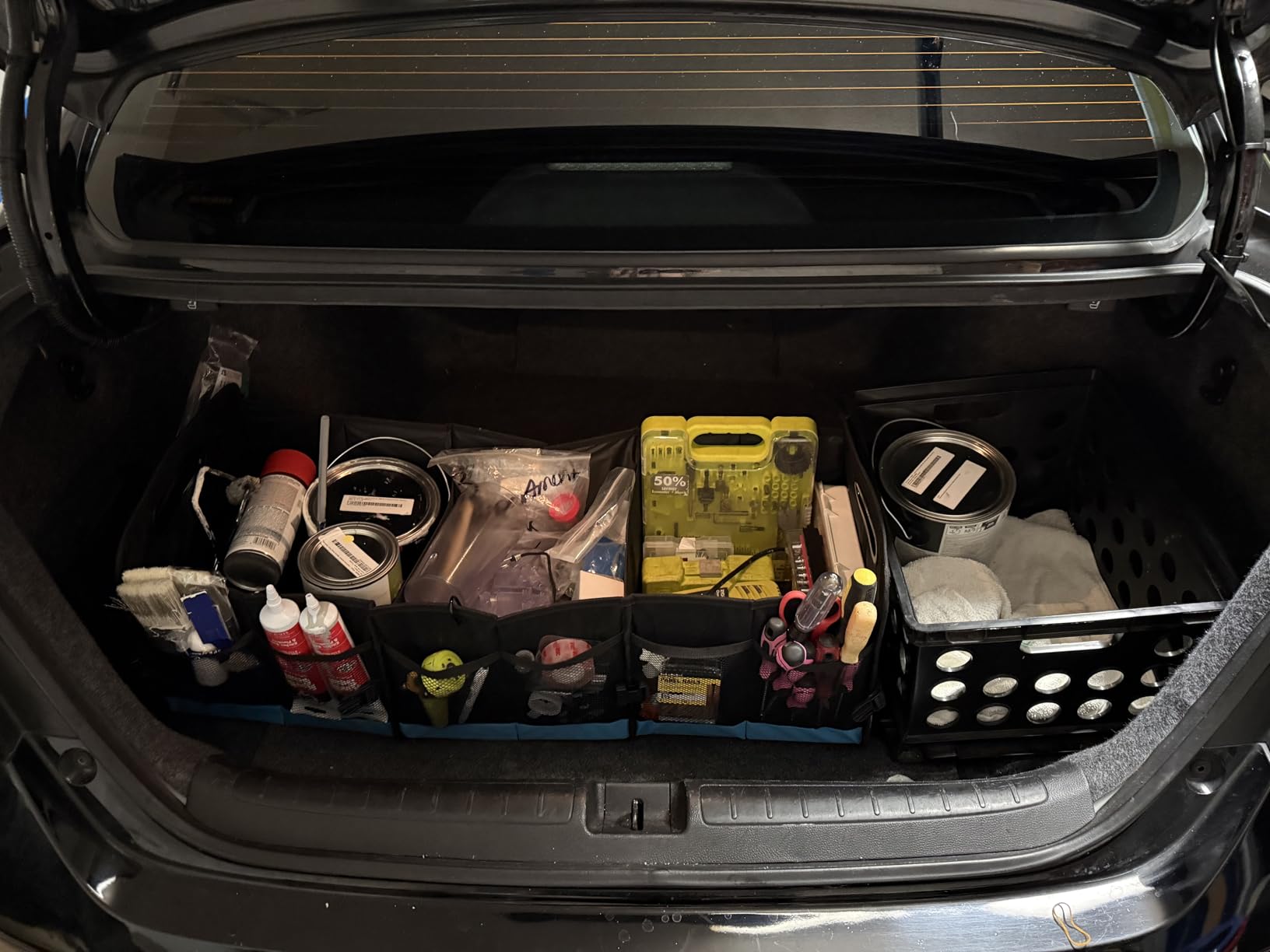 AOPHY Trunk Organizer for Car, 95L Large Capacity Storage with Non-Slip Bottom Strips and 2 Retractable Straps, Cargo Organizer for Suv, Truck, Sedan, Waterproof Portable Car Organizers for Women Men customer photo 2