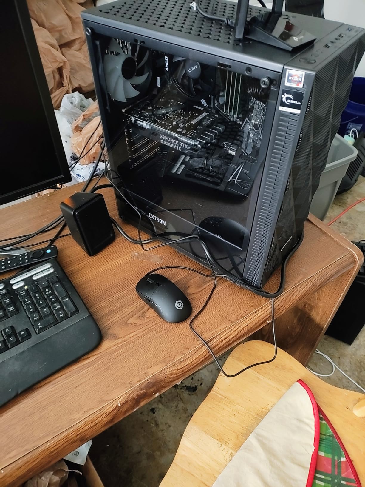 MOROVOL PC Case Pre-Install 4 RGB Fans, ATX Gaming Computer Case with Diamond-Shaped Mesh Front & Tempered Glass Side Panel, USB 3.0 Airflow Mid Tower case customer photo 2