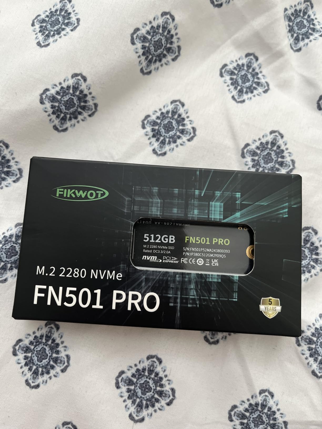 Fikwot FN501 Pro 256GB NVMe SSD - M.2 2280 PCIe Gen3 x4 Internal Solid State Drive with Graphene Cooling Sticker, Up to 3,000MB/s, SLC Cache 3D NAND TLC, Compatible with Laptop & PC Desktop customer photo 1