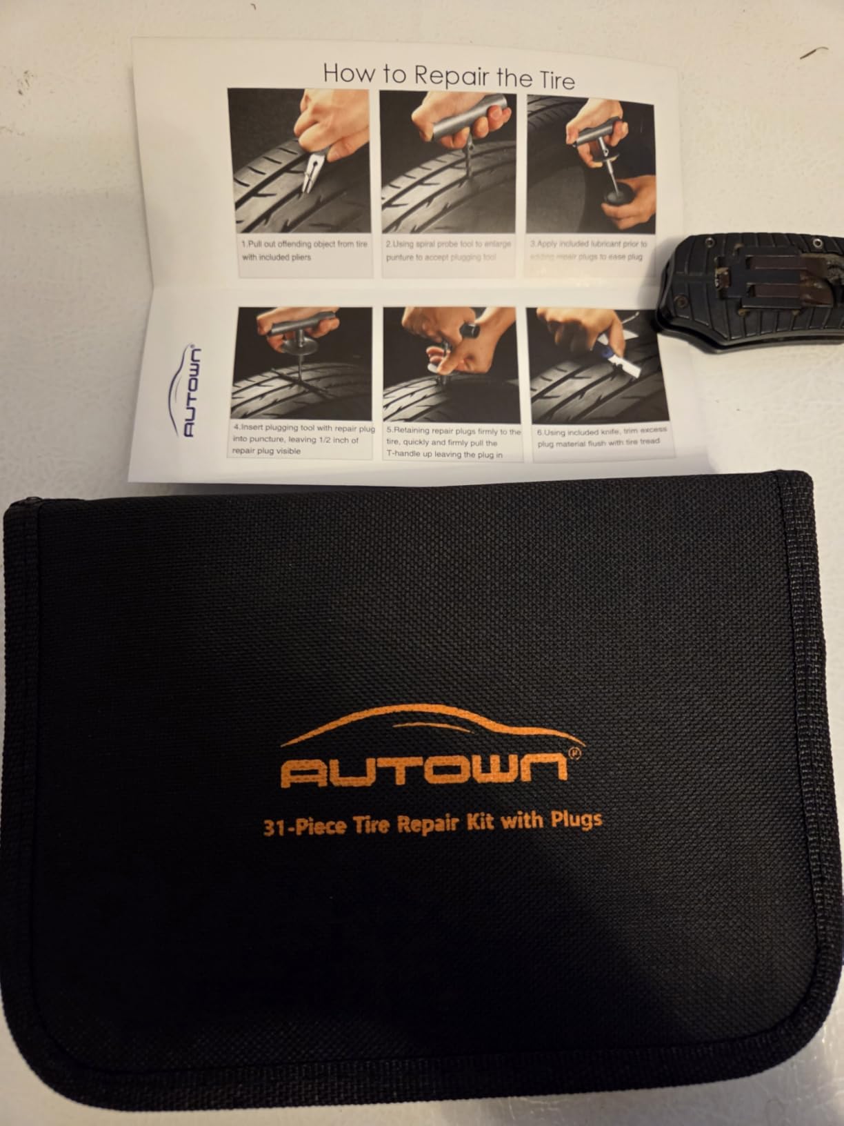 AUTOWN Flat Tire Repair Kit with Plugs 31 Pcs for Car, Motorcycle, ATV, Jeep, Truck, Tractor Flat Tire Puncture Repair customer photo 2