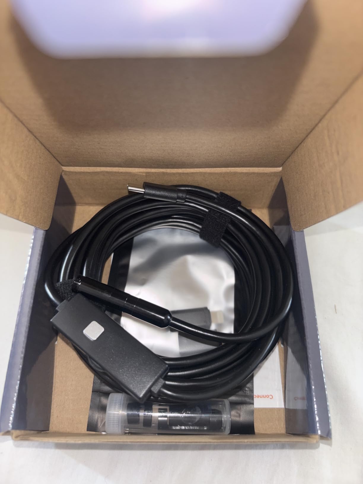 Kinpthy Endoscope Camera with Light,1920P HD Borescope Tools with 8 Adjustable LED Lights, Endoscope with Semi-Rigid Snake Camera, Inspection Borescope for iOS and Android-16.4ft Single Lens customer photo 1