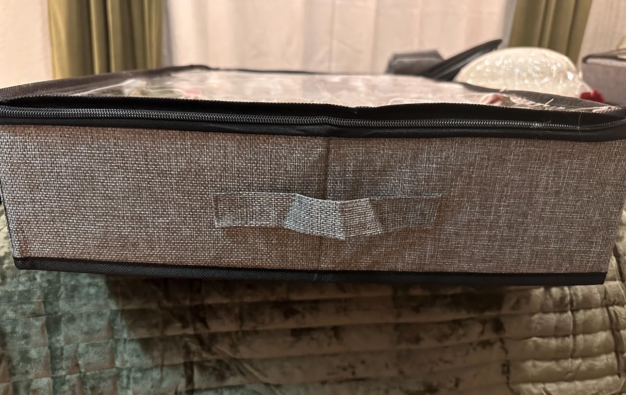Fixwal 4 Pack Underbed Storage Containers, Below 4.5 Inches Low Profile Under Bed Organizer Clothes Storage Bins with Sturdy Sidewalls and Bottom customer photo 2