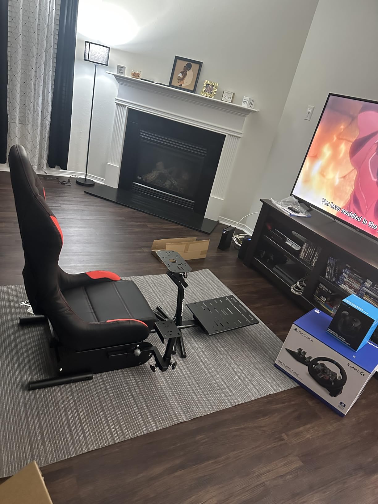 DIWANGUS Racing Simulator Cockpit Racing Wheel Stand with Seat Gaming Chair Sim Racing Cockpit for G29 G920 G923 G27 G25 T248X T248 T300RS T150 458 TX Xbox PS4 PS5 PC Accessories customer photo 2