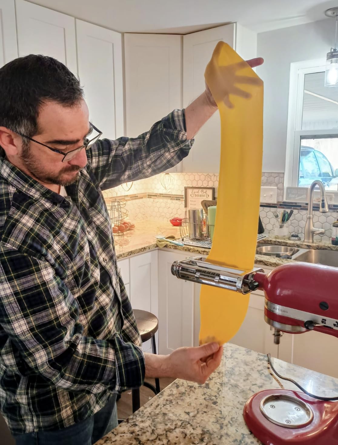 Pasta Maker Attachment for KitchenAid Stand Mixers, 3-in-1 Pasta Roller & Cutter Set with Spaghetti and Fettuccine Cutter Blades, Adjustable 8 Thickness Settings, Durable Metal Construction customer photo 2