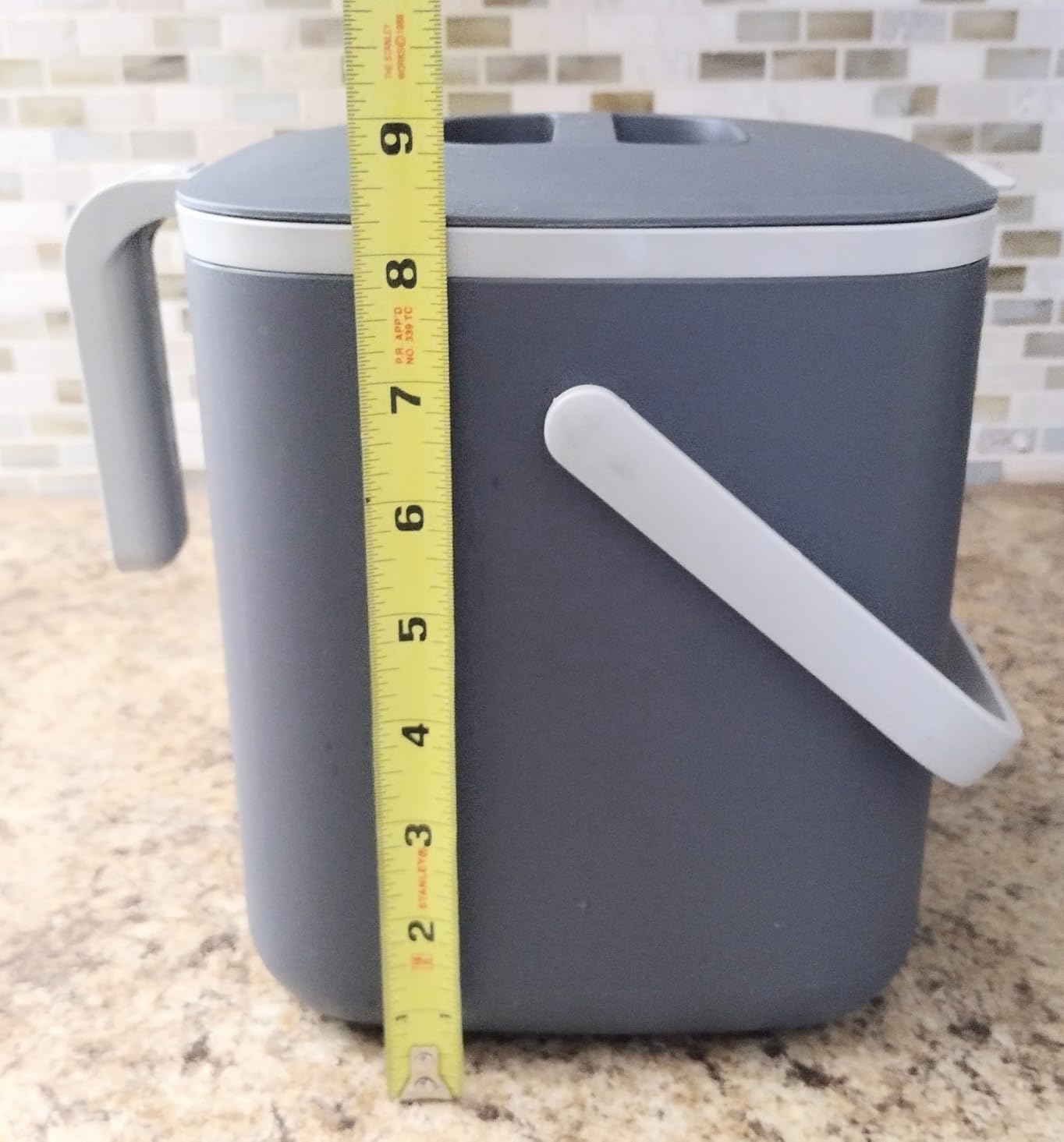 Blue Ginkgo Kitchen Compost Bin [5L / 1.32 GAL] - Filter-Free, Odor-Tight Countertop Food Waste Pail with Handles (Made in Korea, Green) customer photo 2
