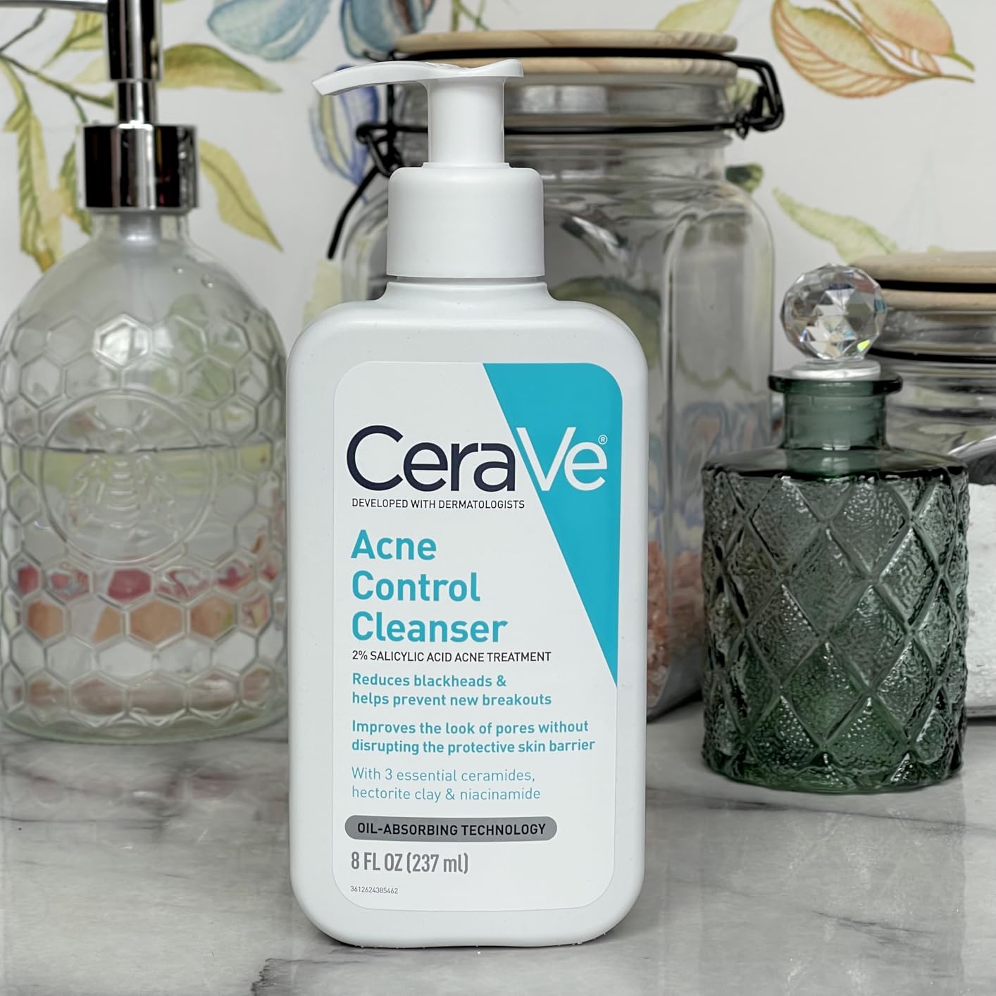 CeraVe Acne Control Cleanser, 2% Salicylic Acid Treatment Formulated With Niacinamide + Ceramides + Oil Absorbing Clay, Gentle Face Wash Helps Clear & Prevent Acne, Fragrance Free, 16 Ounce customer photo 2