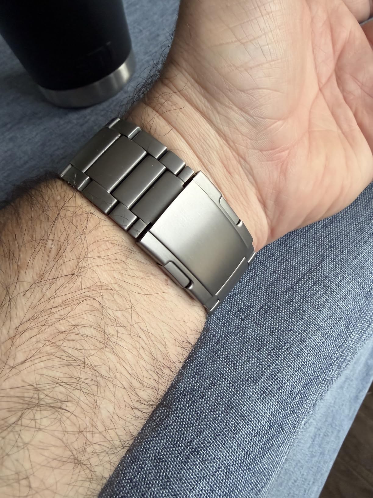KORDIZ Titanium Watch Band T01 Max - Fits Apple Watch ULTRA 3 & ULTRA 2/1 (49mm) - Adjustable Titanium Apple Watch Band with Secure Clasp - Premium Color Matching Band (T01 Max | ULTRA Silver) customer photo 1