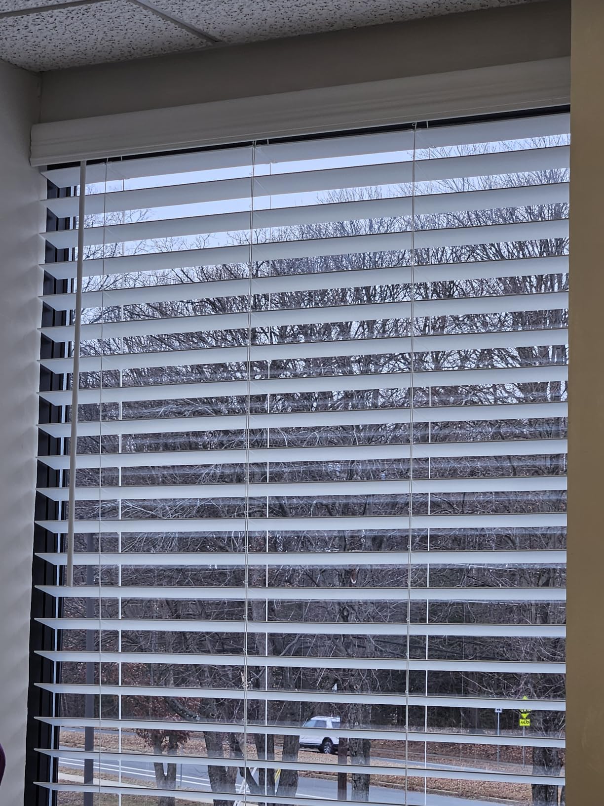 LazBlinds 2-inch Cordless Faux Wood Blinds with Royal Valance, Room Darkening Horizontal Window Blinds, Inside Mount Blinds for Windows - Fit for Window 34.625