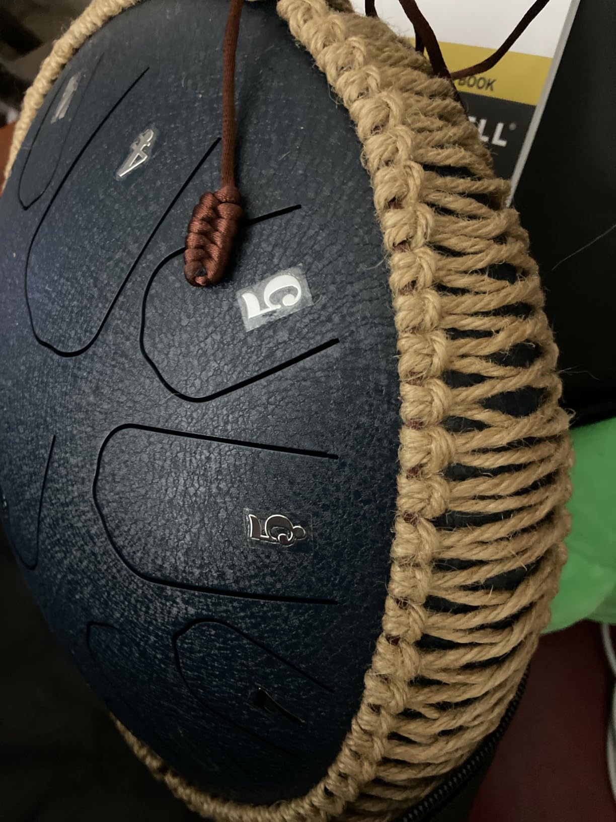Steel Tongue Drum - 13 Inches 15 Notes Tongue Drum - Hand Pan Drum with Music Book, Handpan Drums Mallets and Carry Bag, D Major (Navy Blue) customer photo 2