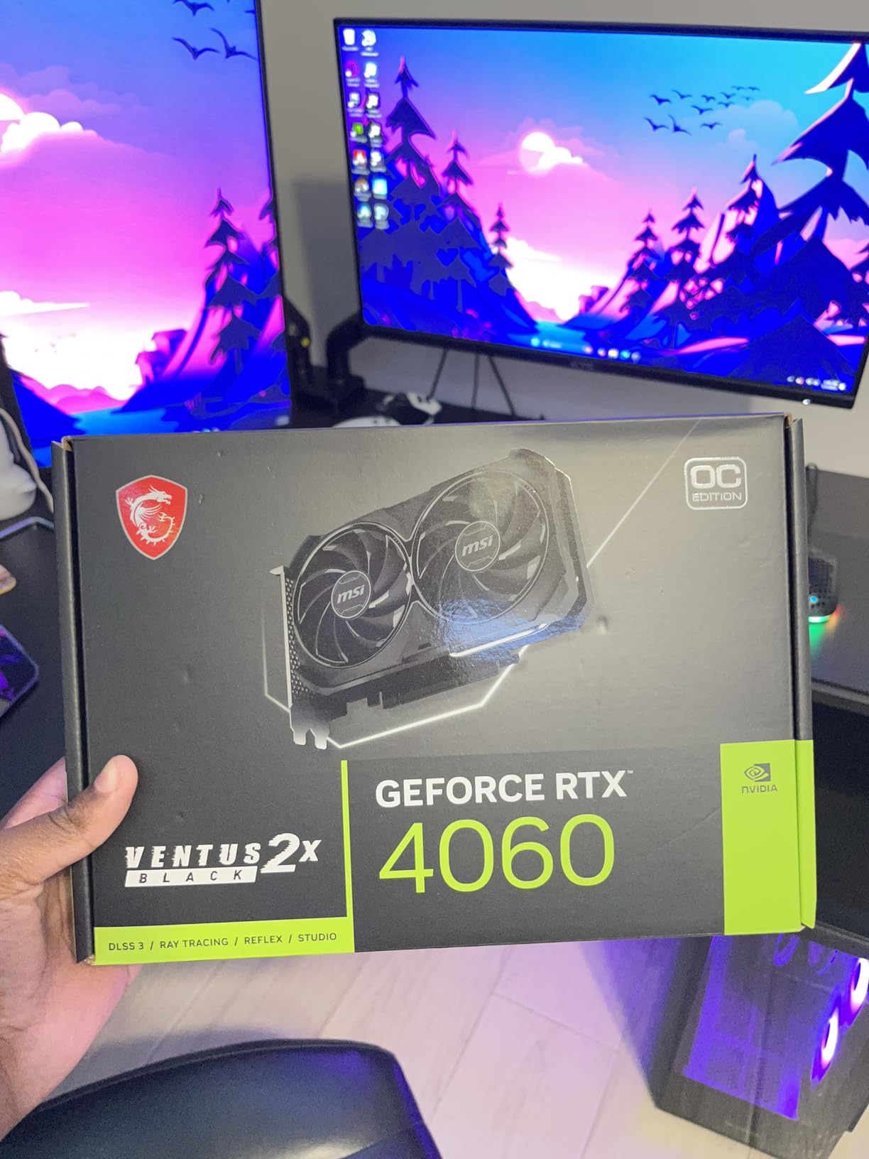 MSI GeForce RTX 4060 Ventus 2X Black 8G OC Gaming Graphics Card - 8GB GDDR6X, PCI Express Gen 4 customer photo 2
