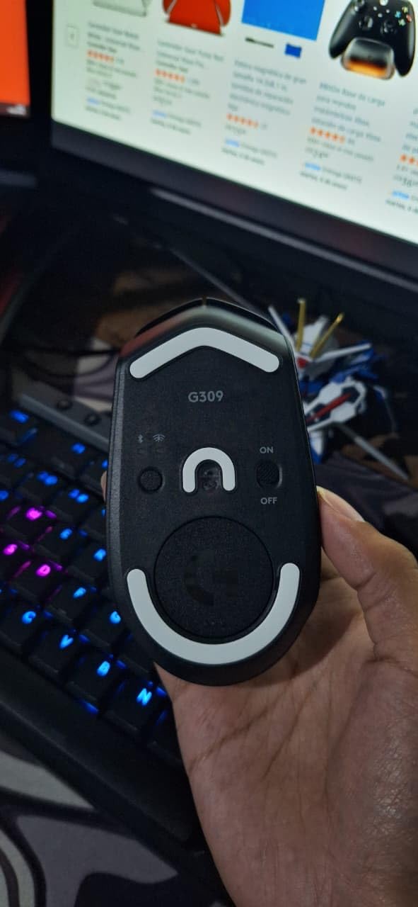 Logitech G309 Lightspeed Wireless Gaming Mouse, Lightweight, LIGHTFORCE Hybrid Switches, Hero 25K Sensor, 300+ Hour Battery Life with AA Battery, 6 Programmable Buttons, PC & Mac - Black customer photo 2