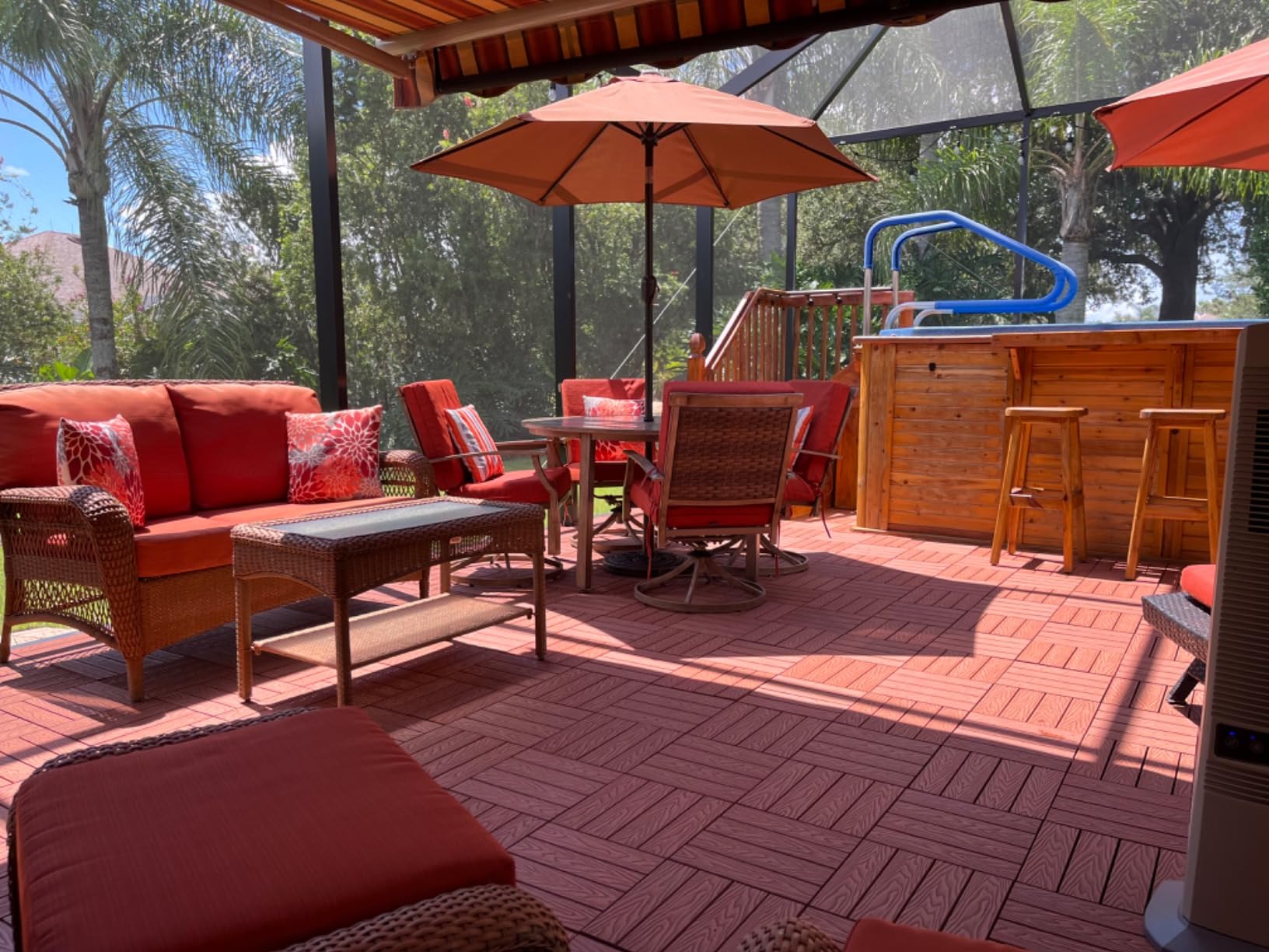 Wood Plastic Composite Deck Tiles Set of 10, Sustainable FSC Composite Decking Resist Rust, Water, Weather, Easy to DIY & Maintain - Grey customer photo 1