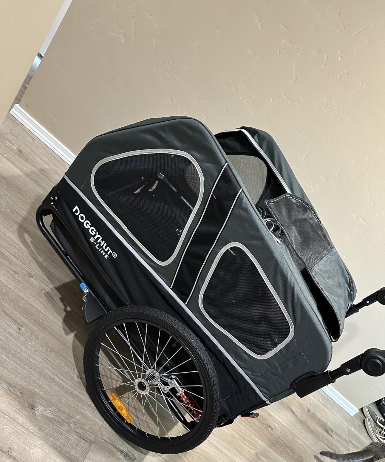 DOGGYHUT S-Line XL Pet Bike Trailer & Stroller for Large Dogs Up to 100 lbs, Folding Dog Cart with Shock-Absorbing Suspension Wheels, Low Center of Gravity, Parking Brakes customer photo 1