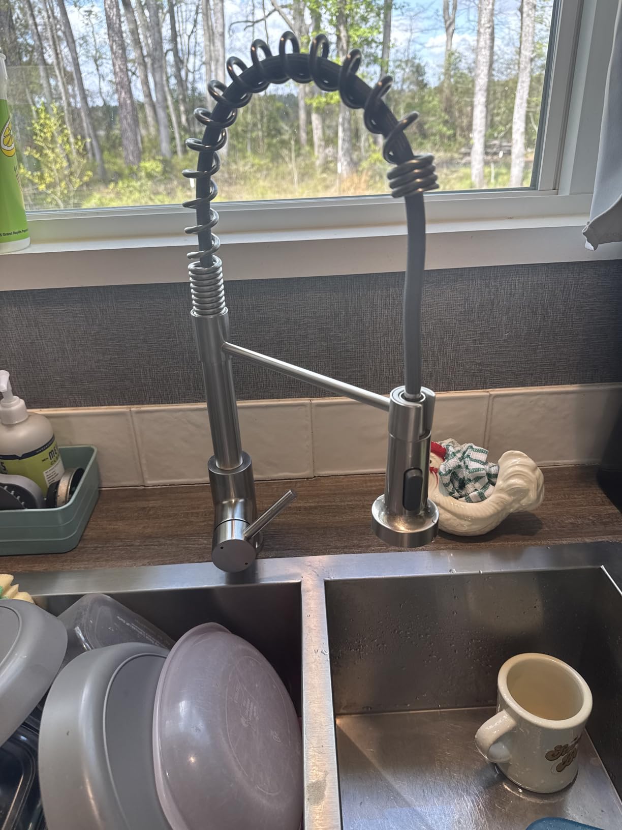 OWOFAN Touchless Kitchen Faucet with Pull Down Sprayer LED Light Single Handle Kitchen Sink Faucet Motion Sensor Smart Hands-Free, Stainless Steel Brushed Nickel 1080SN customer photo 1