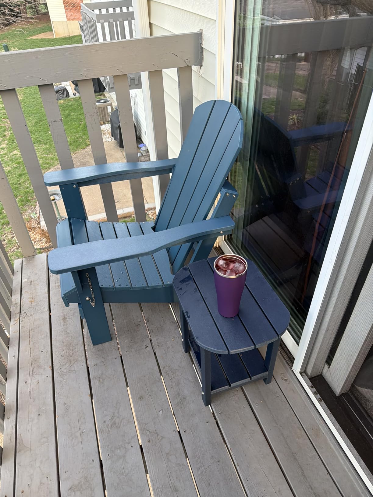 SERWALL Foldable Adirondack Chair Set of 4 for Patio Garden Outdoors Fire Pit-Ocean Blue customer photo 1