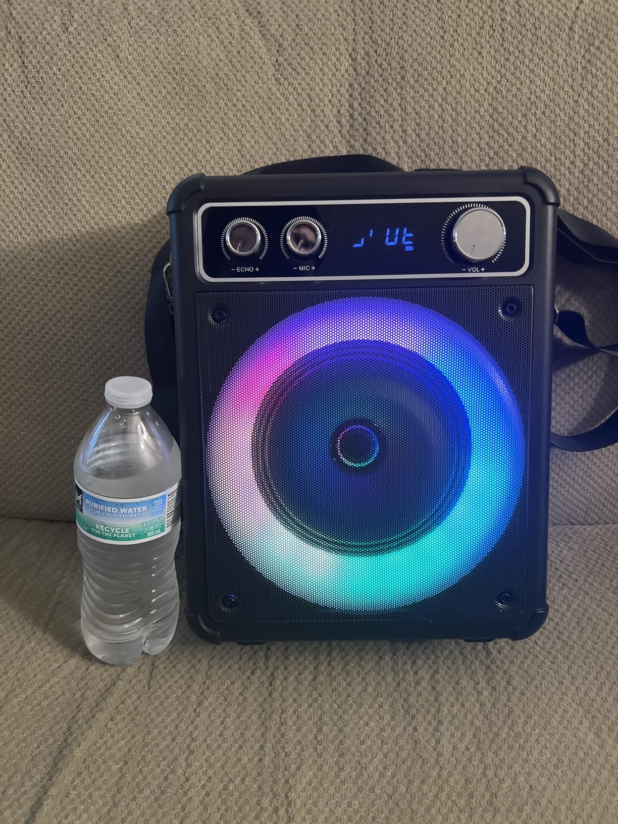 Karaoke Machine with 2 Wireless Microphones, Portable Bluetooth Speaker for Adults Kids, PA Systems Support TWS Echo Adjust TF USB AUX customer photo 1
