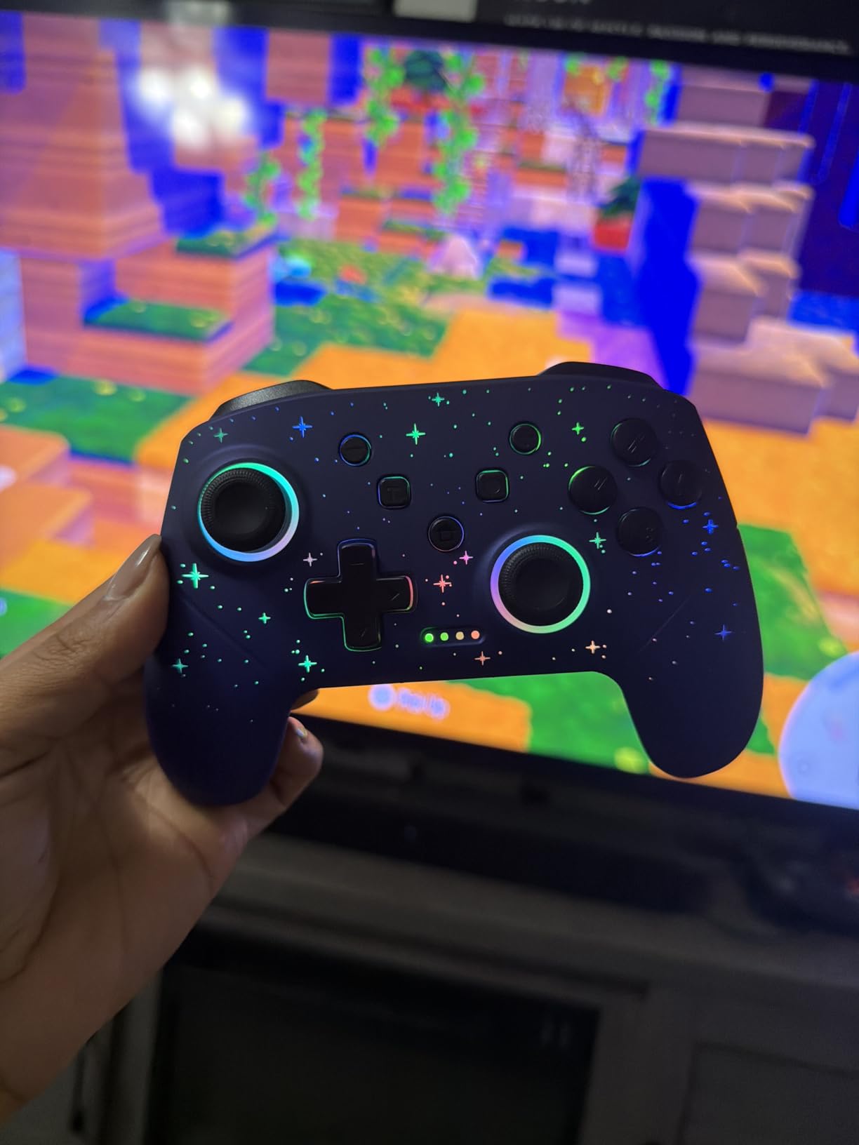 VOYEE Switch Controller, LED Star Wireless Pro Controllers Compatible with Switch/Lite/OLED, Multi-Platform Windows PC with 9 Colors Colorful RGB Lights/Programmable/Vibration/Turbo/Wakeup customer photo 2